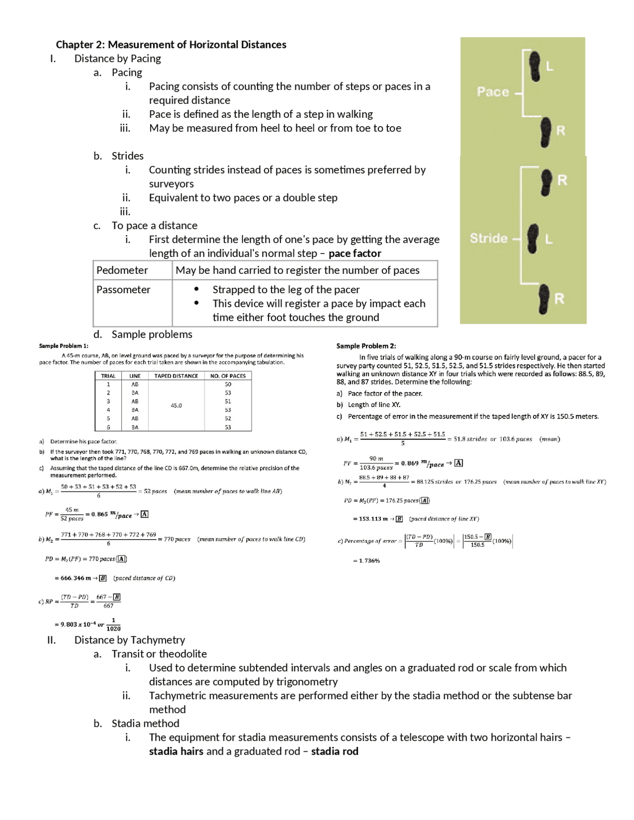 Horizontal Distance Measurement Techniques in Surveying | Study notes ...
