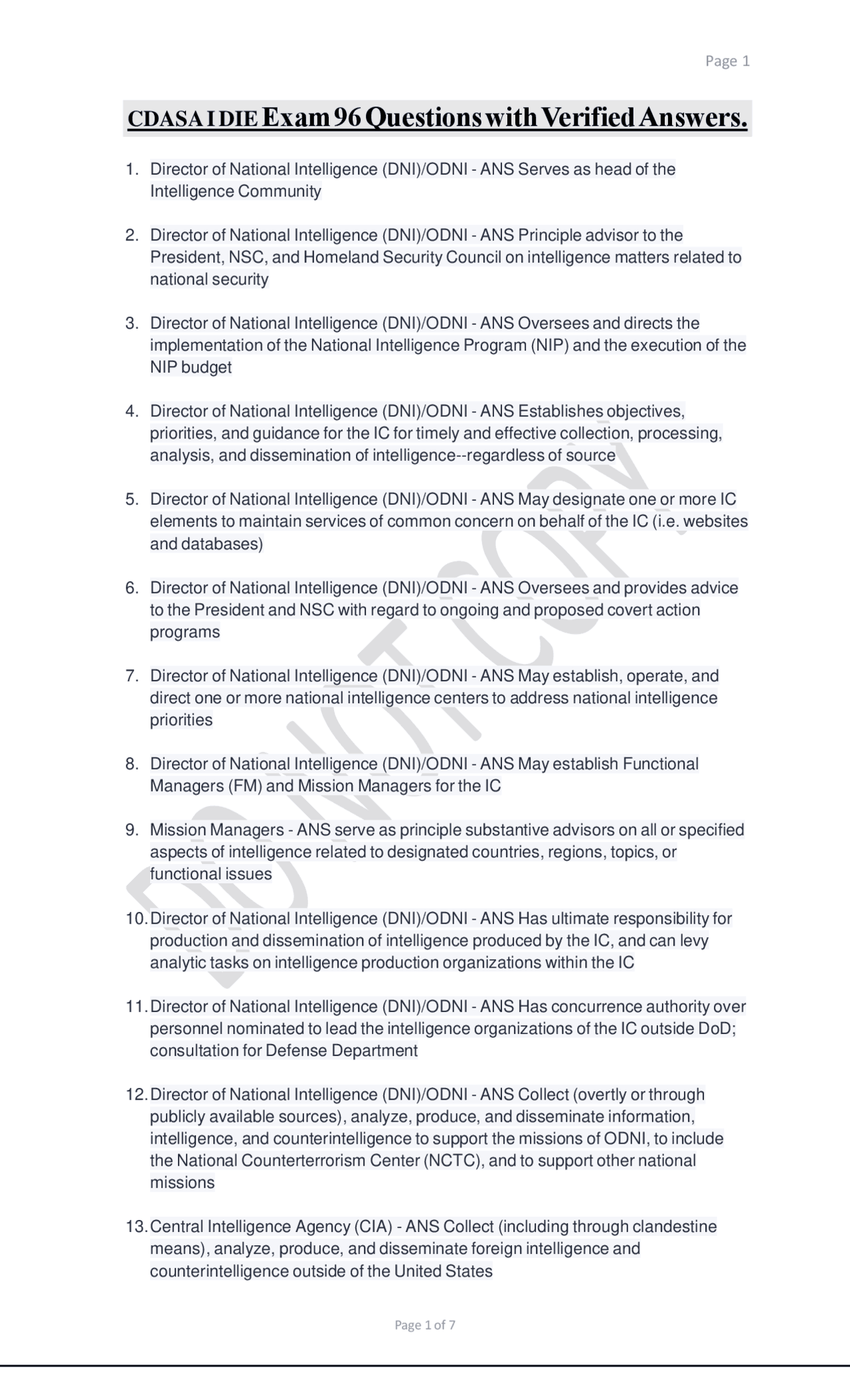 CDASA I DIE Exam 96 Questions with Verified Answers. | Exams ...