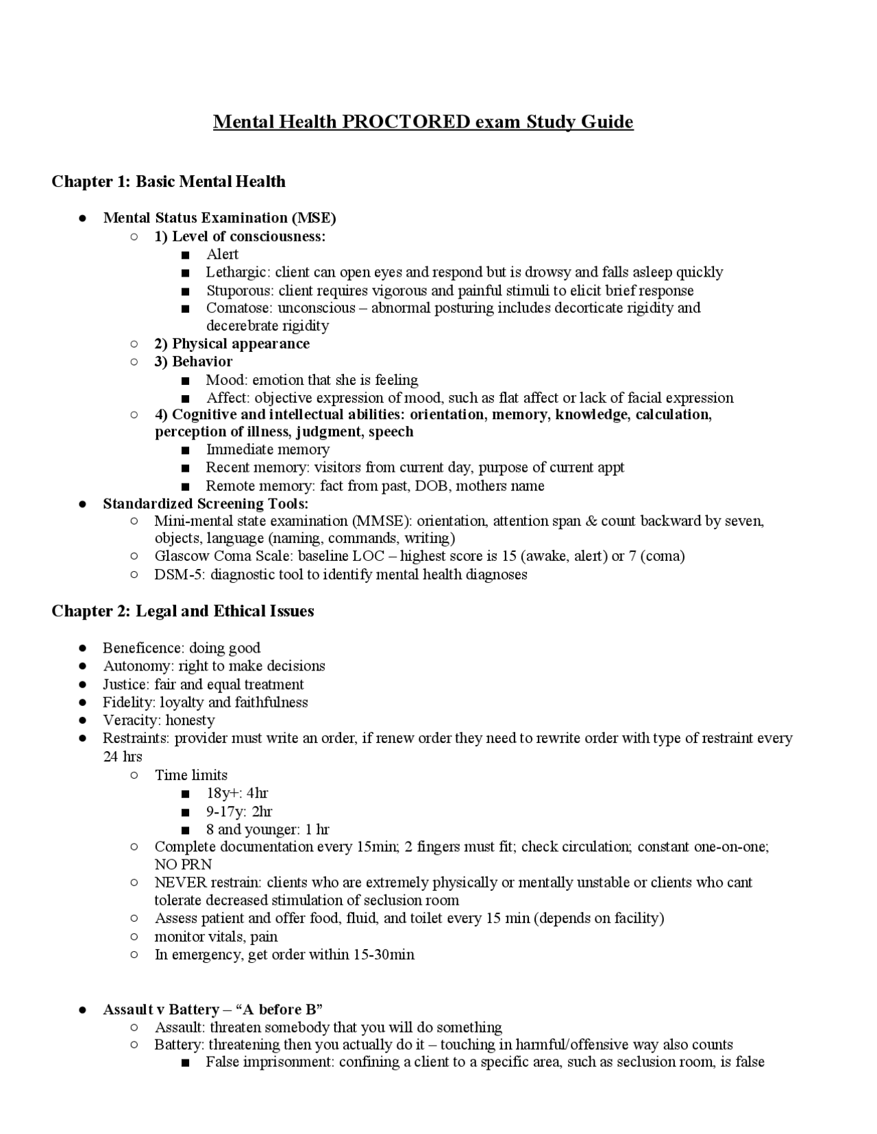 Mental Health PROCTORED exam Study Guide 2025 | Study Guides, Projects ...