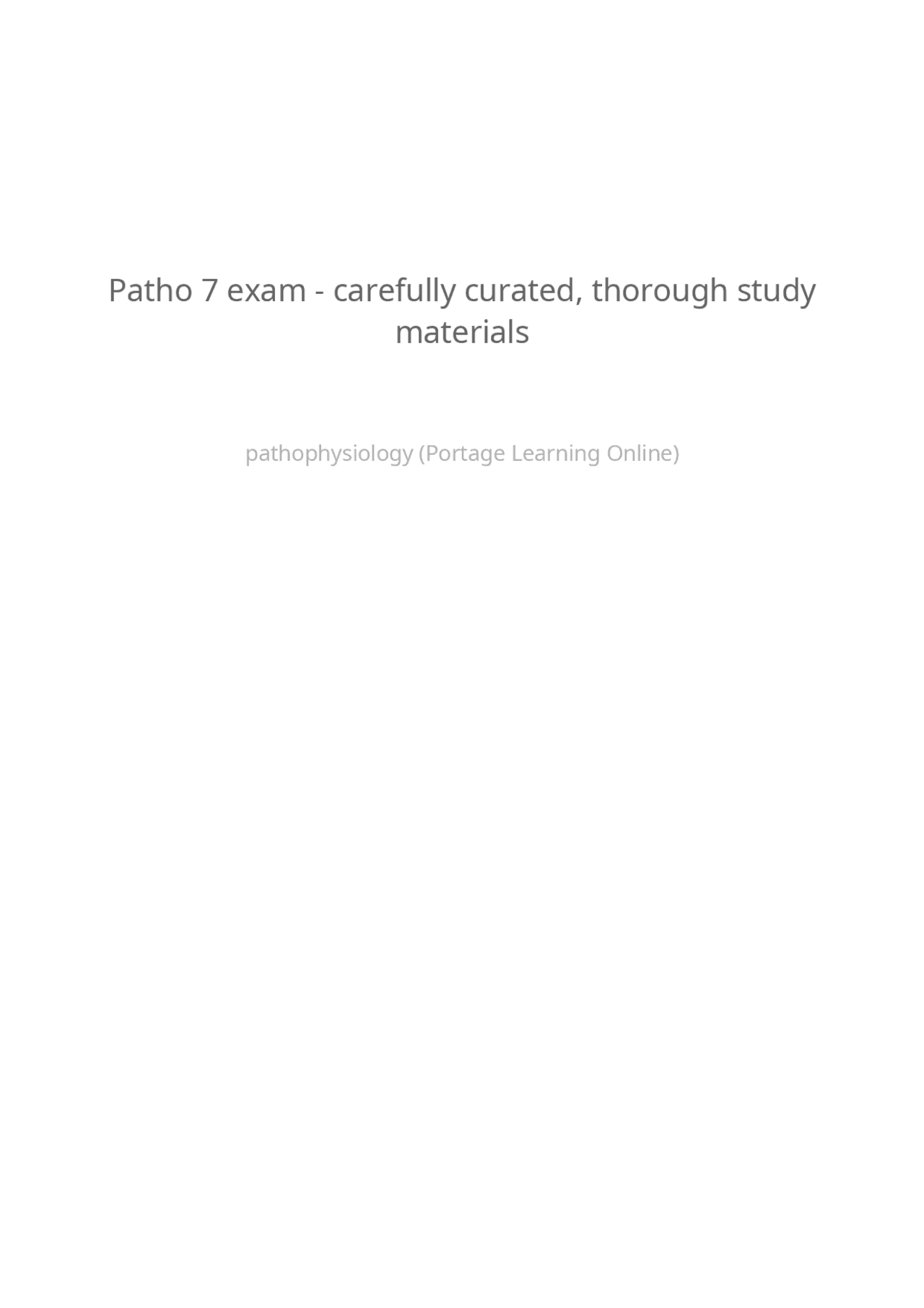 BIOD 331 Pathophysiology exam 7 SUMMER 2025 Portage learning | Exams ...