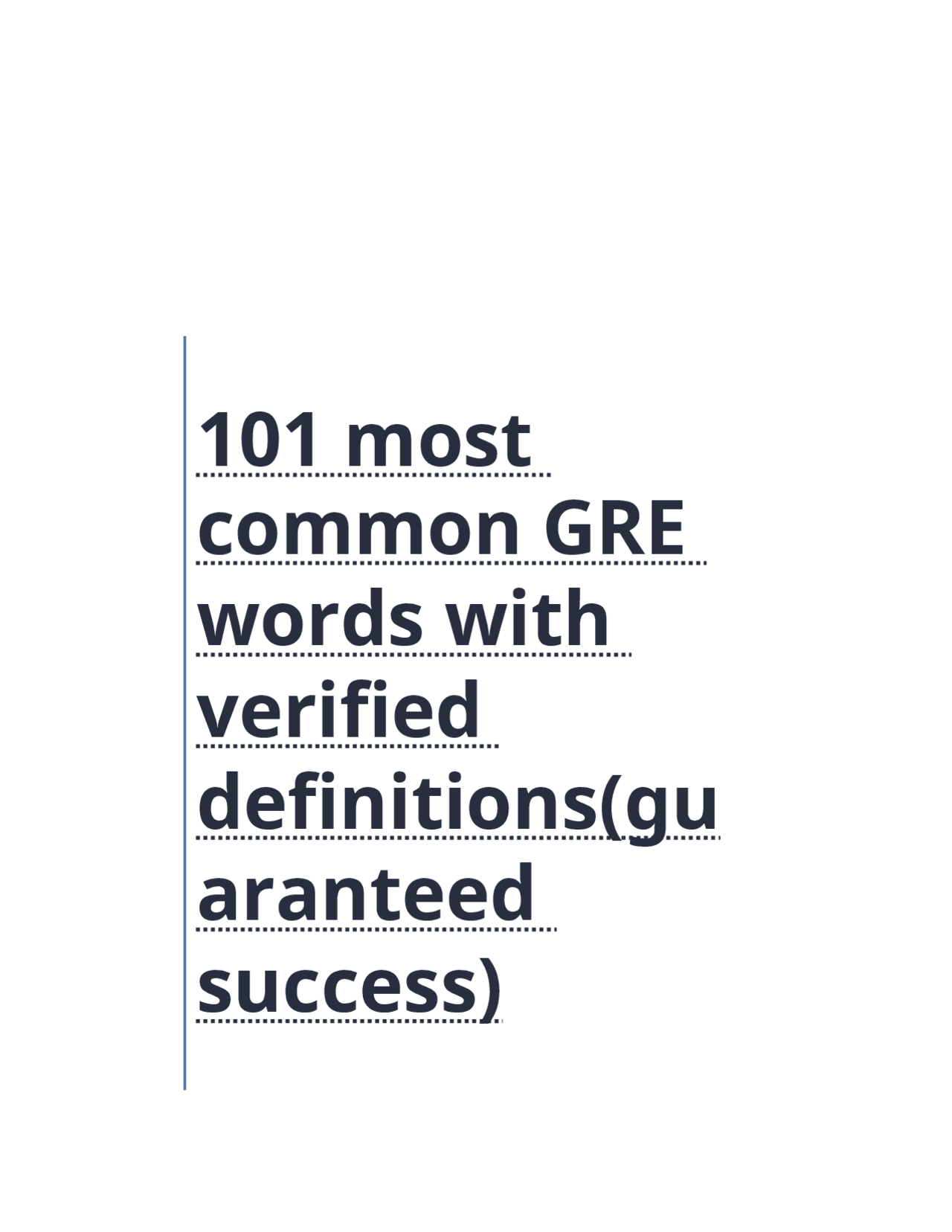 101 most common GRE words with verified definitions(guaranteed success ...