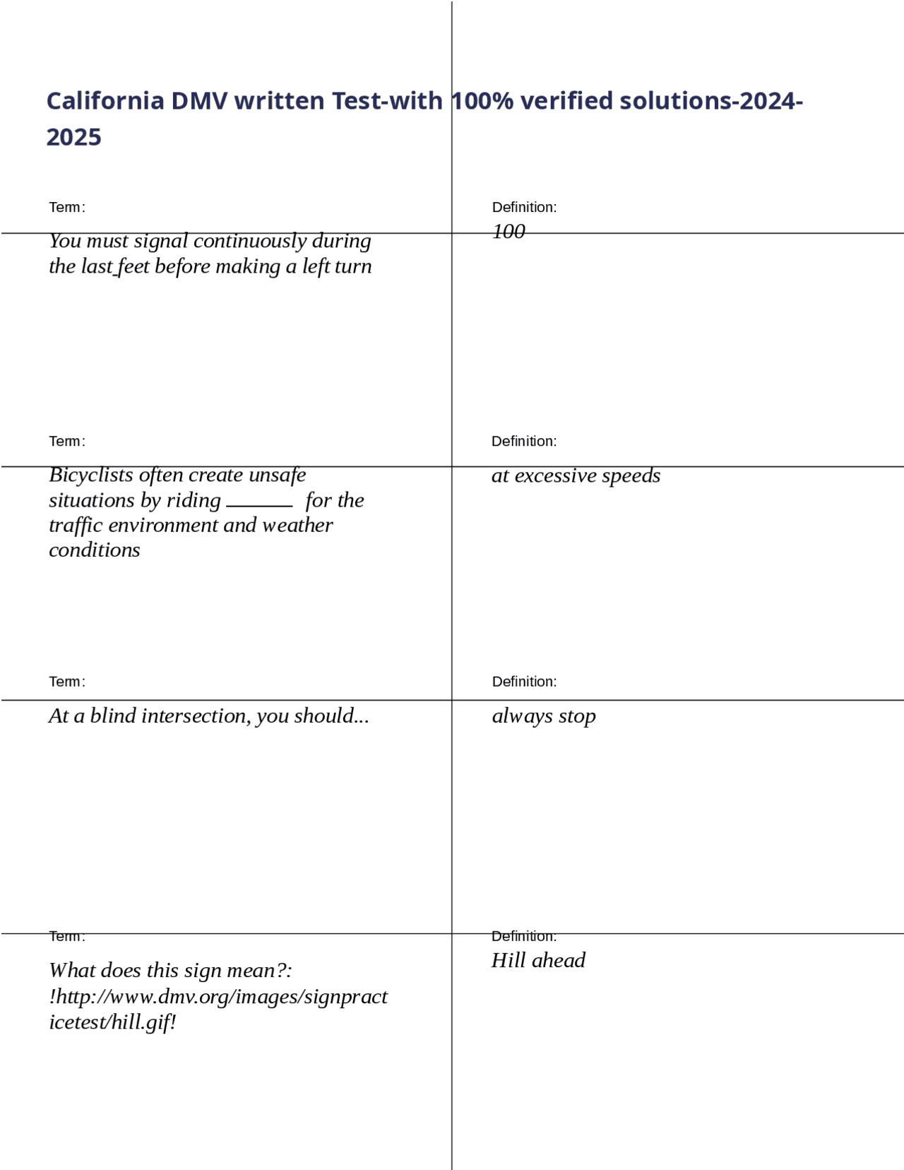 Dmv Question Computer California DMV Written Test: 2024-2025 Verified Solutions | Exams ...