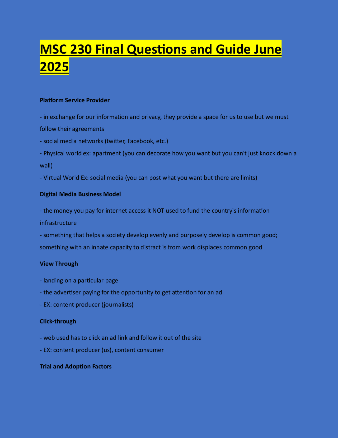 MCS 230 Final Questions and Guide June 2025 | Exams Computer Science ...