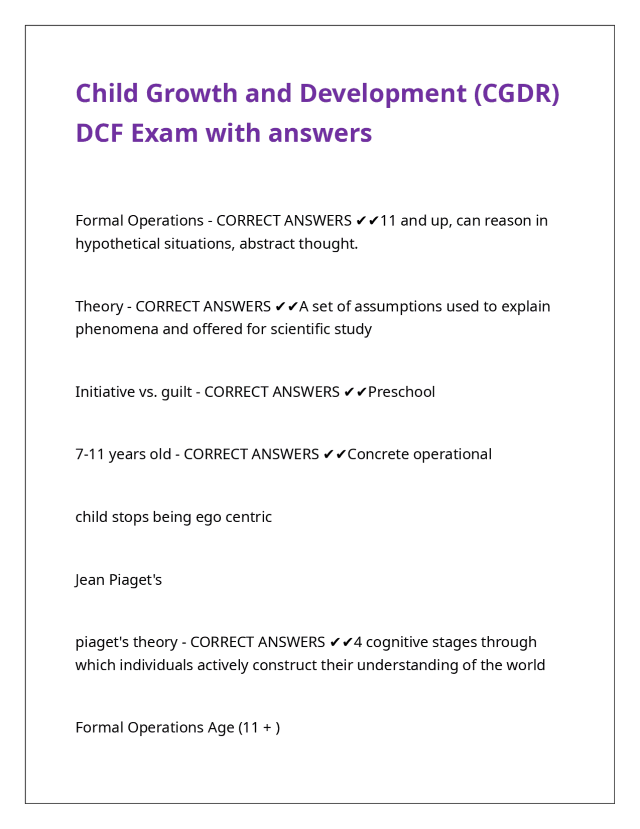 Child Growth and Development: Key Theories and Concepts | Exams ...