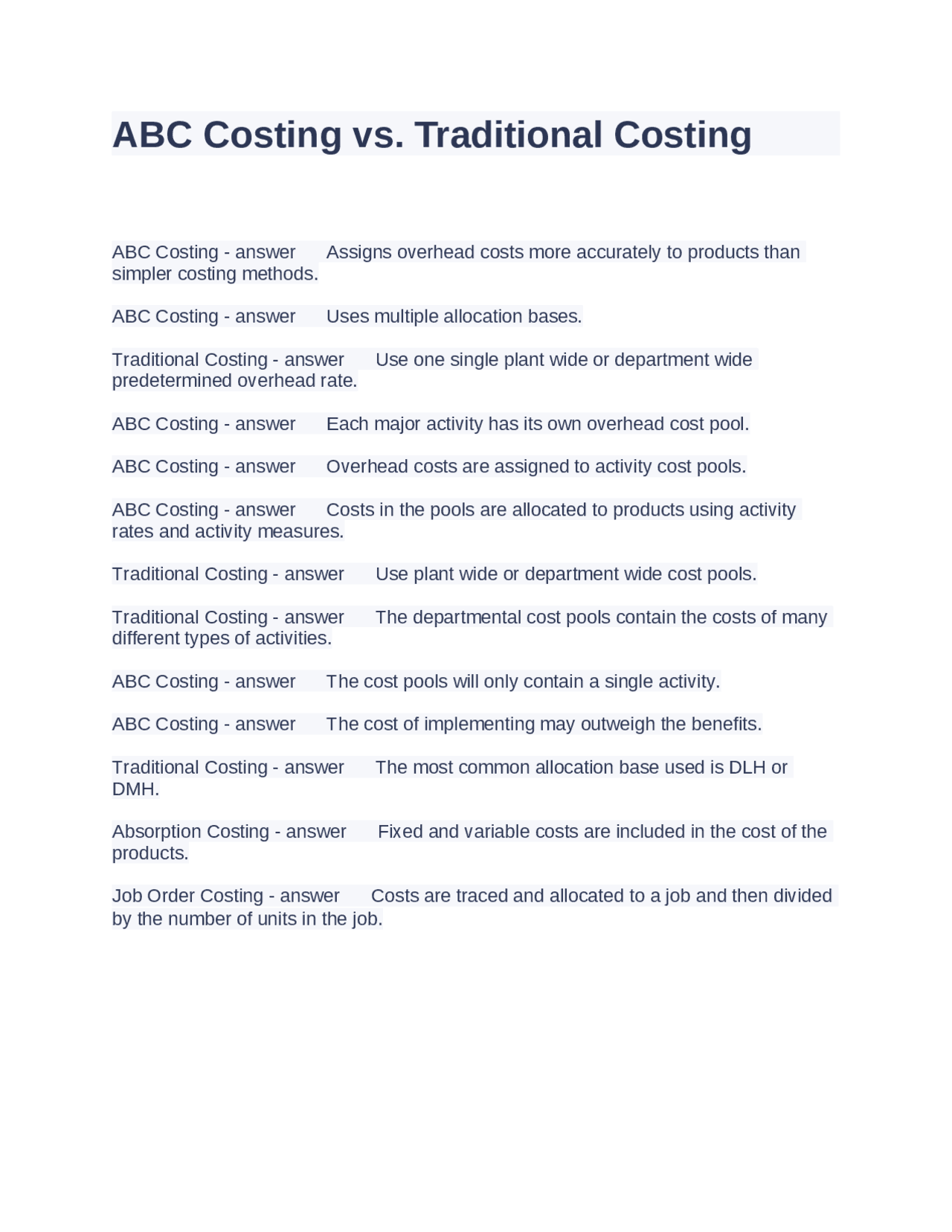 ABC Costing vs Traditional Costing: A Comparative Analysis | Exams ...