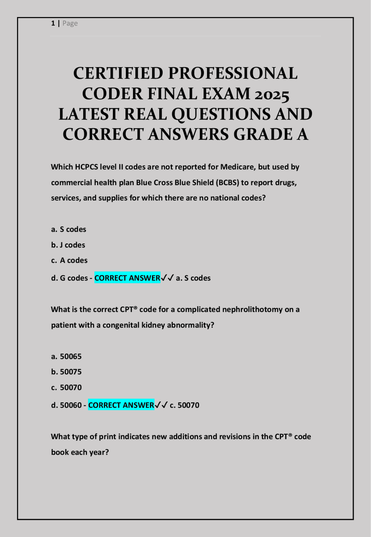 Medical Coding Exam Prep: CPT, HCPCS, and ICD-10-CM Practice Questions ...