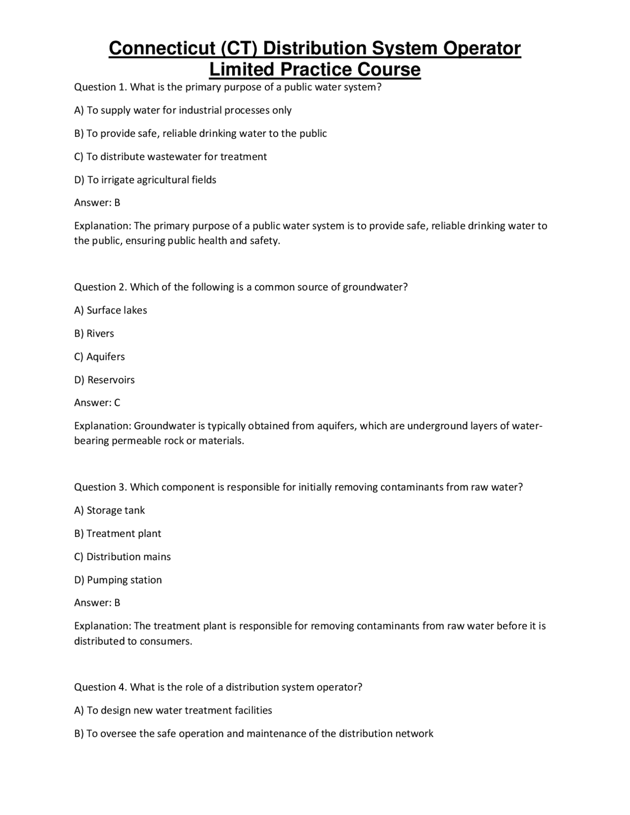 Advance Connecticut (CT) Distribution System Operator Limited Exam ...