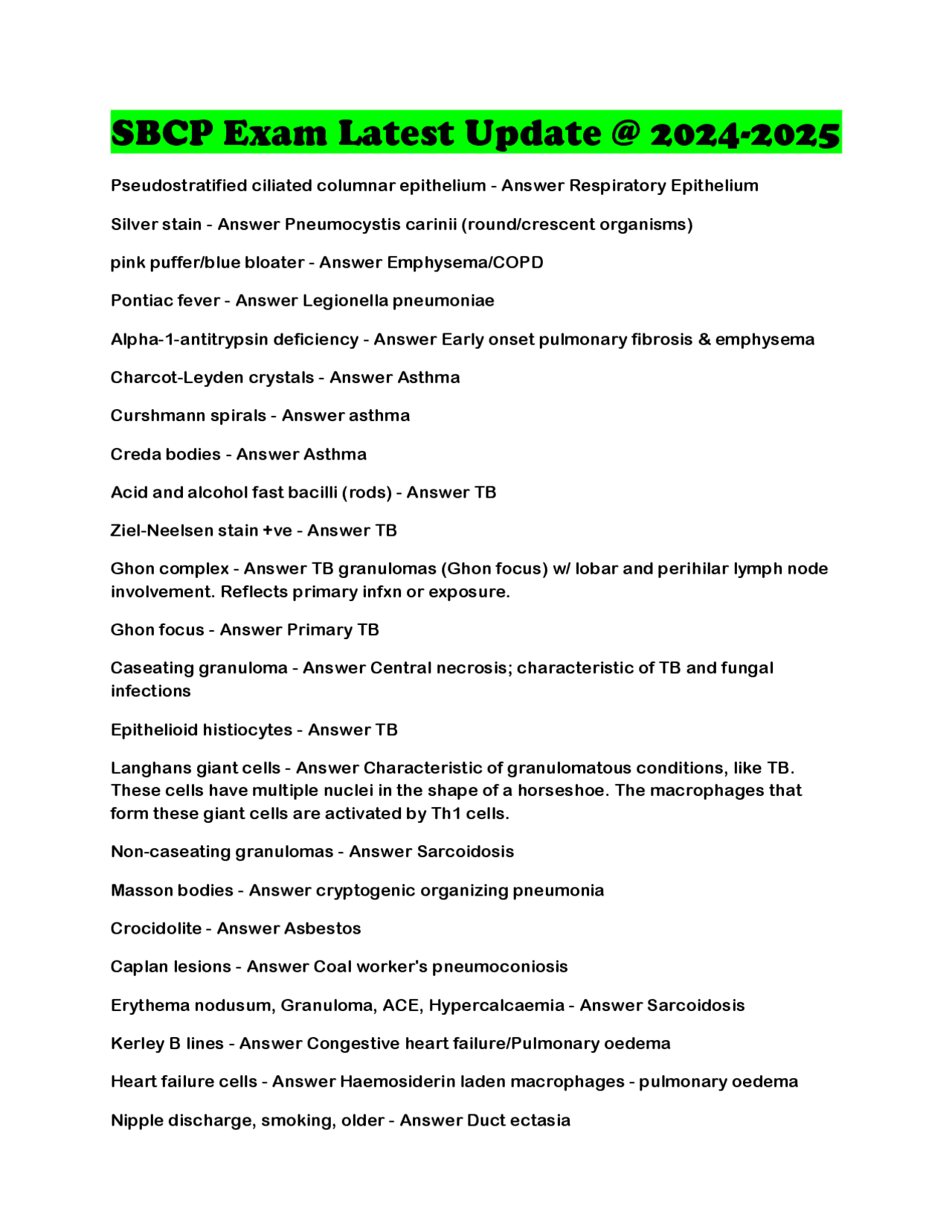 Sbp Questions SBCP Exam Latest Update @ 2024-2025 | Exams Advanced Education | Docsity