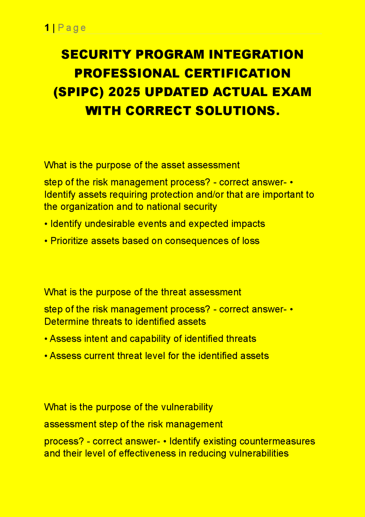 SECURITY PROGRAM INTEGRATION PROFESSIONAL CERTIFICATION (SPIPC) 2025 ...