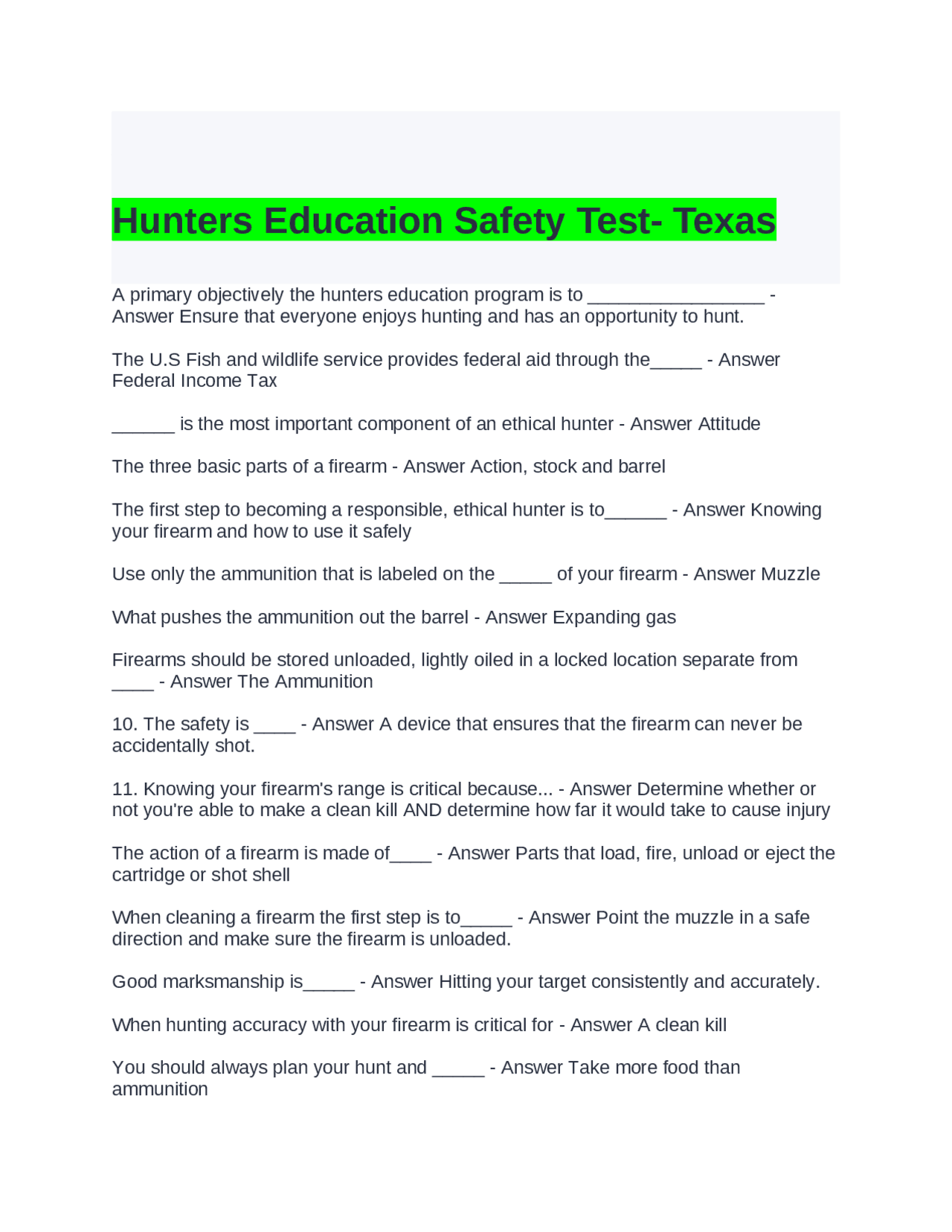 choose the true statement about dressing in layers hunters ed Texas Hunter Education Safety Test: Q&A Guide | Exams Advanced Education history