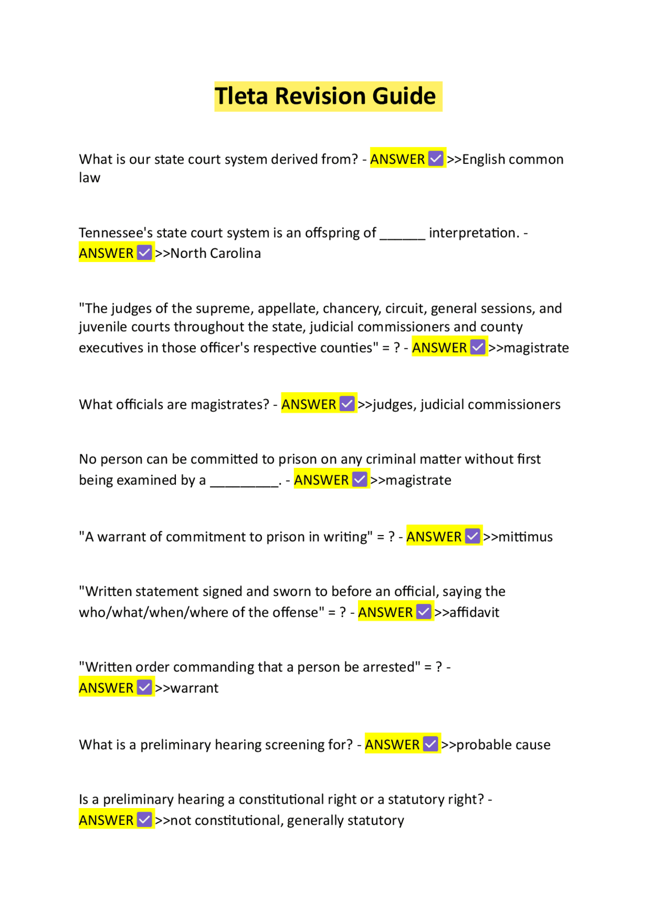 Tleta Revision Guide.pdf update 2025 | Exams Nursing | Docsity