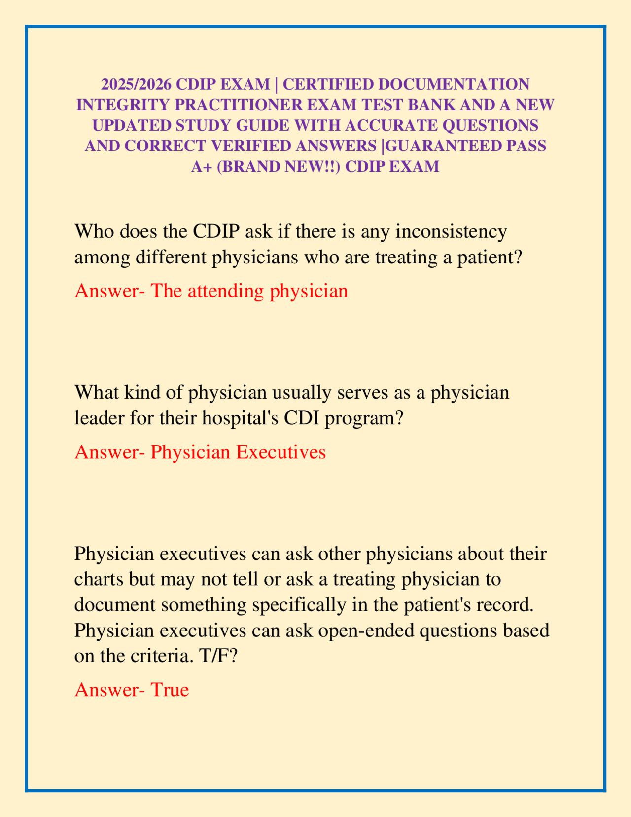 2025/2026 CDIP EXAM | CERTIFIED DOCUMENTATION INTEGRITY PRACTITIONER ...