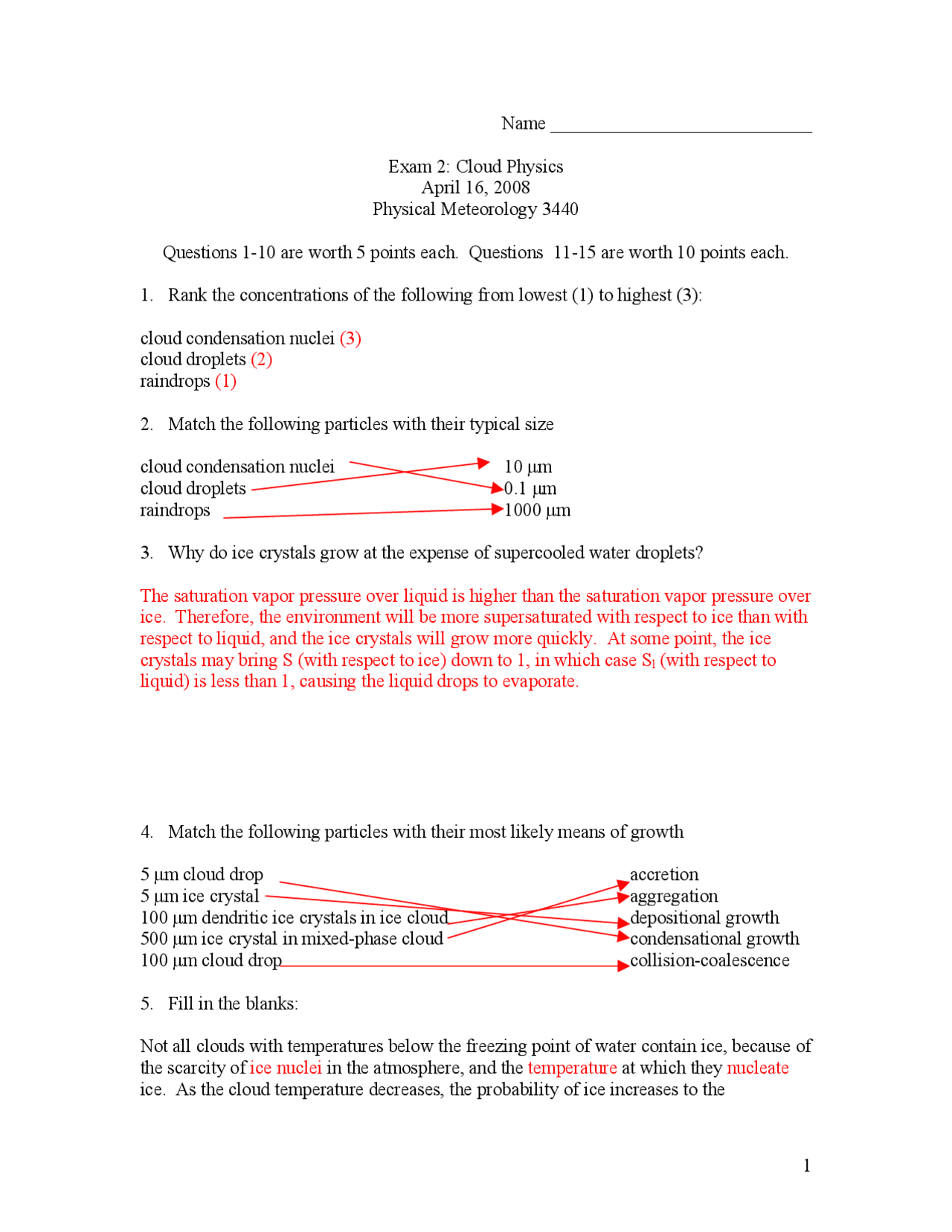 Cloud Physics Exam 2 Physical Meteorology 3440 questions with verified ...