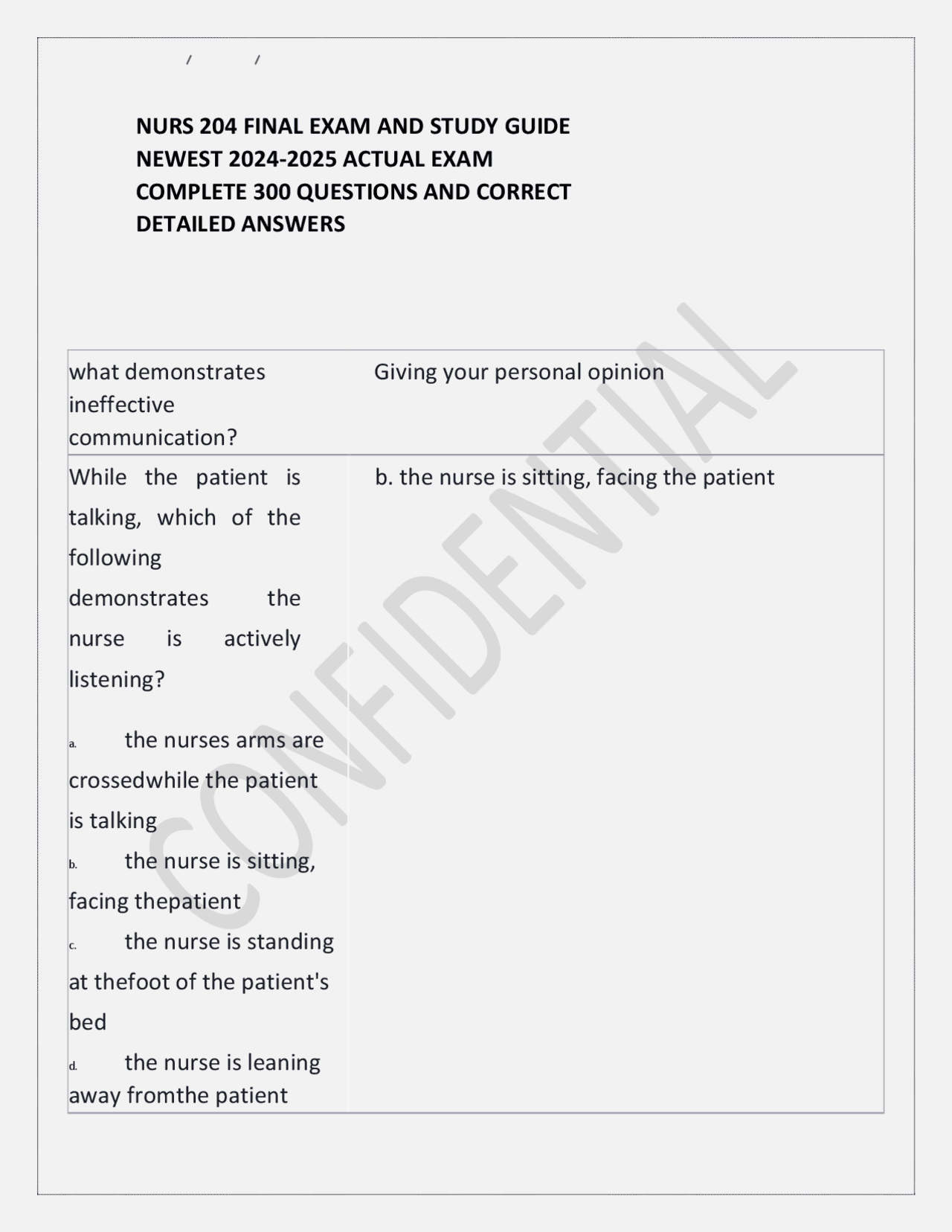 NURS 204 FINAL EXAM AND STUDY GUIDE NEWEST 2024-2025 ACTUAL EXAM ...