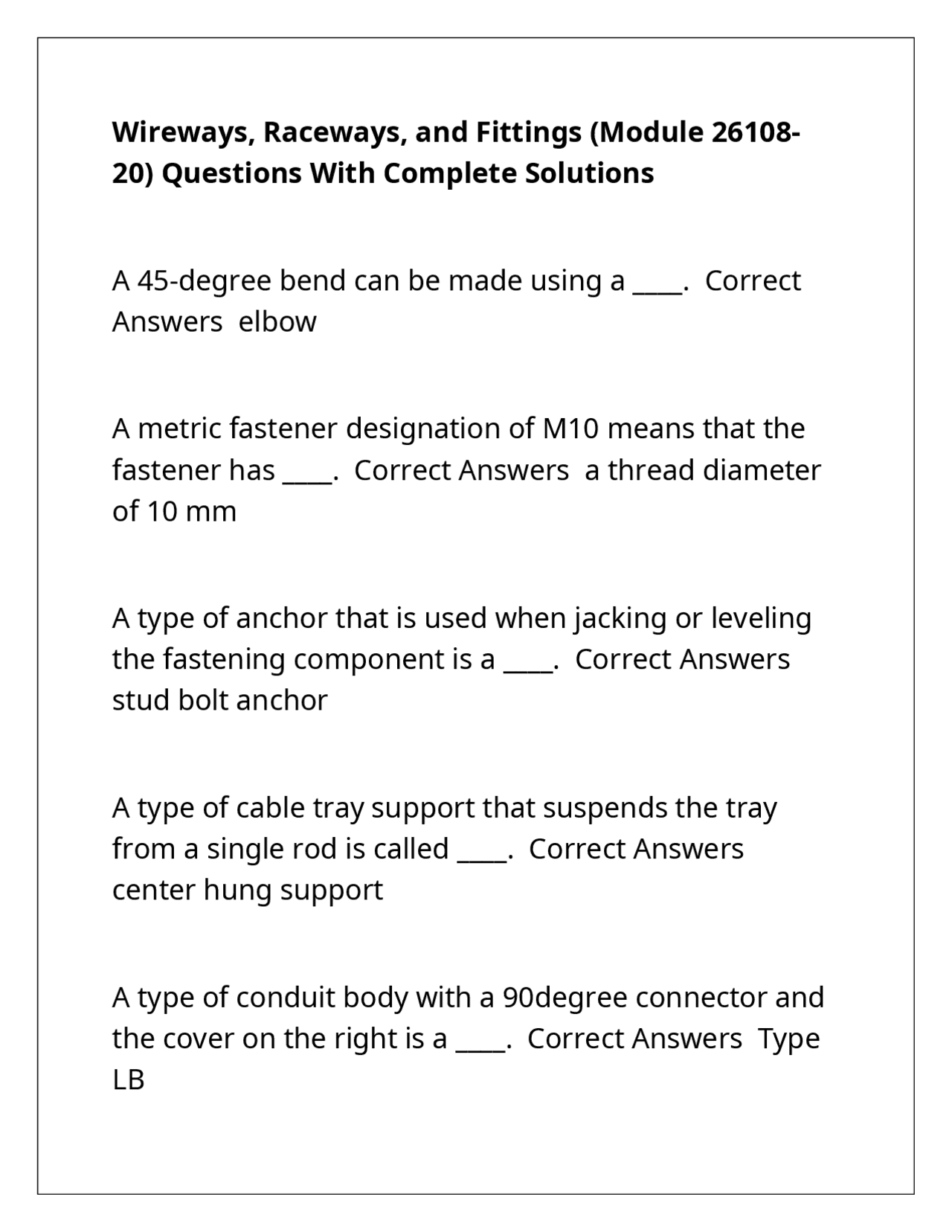 Wireways, Raceways, and Fittings: Q&A for Electrical Systems | Exams ...