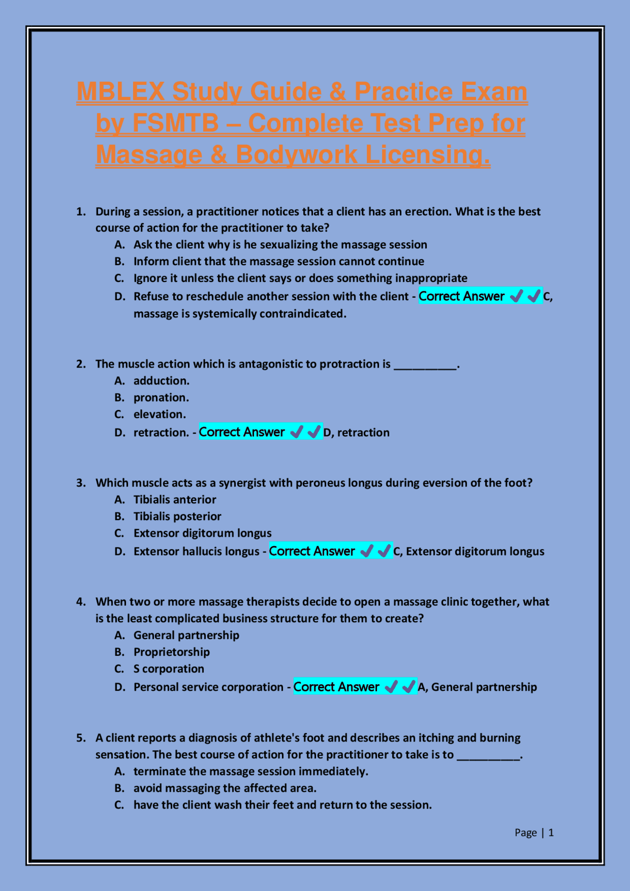 MBLEX Study Guide & Practice Exam by FSMTB Complete Test Prep for ...