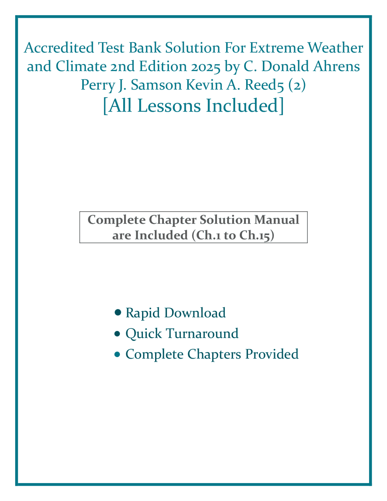 Extreme Weather and Climate Test Bank: 2nd Edition - Comprehensive ...
