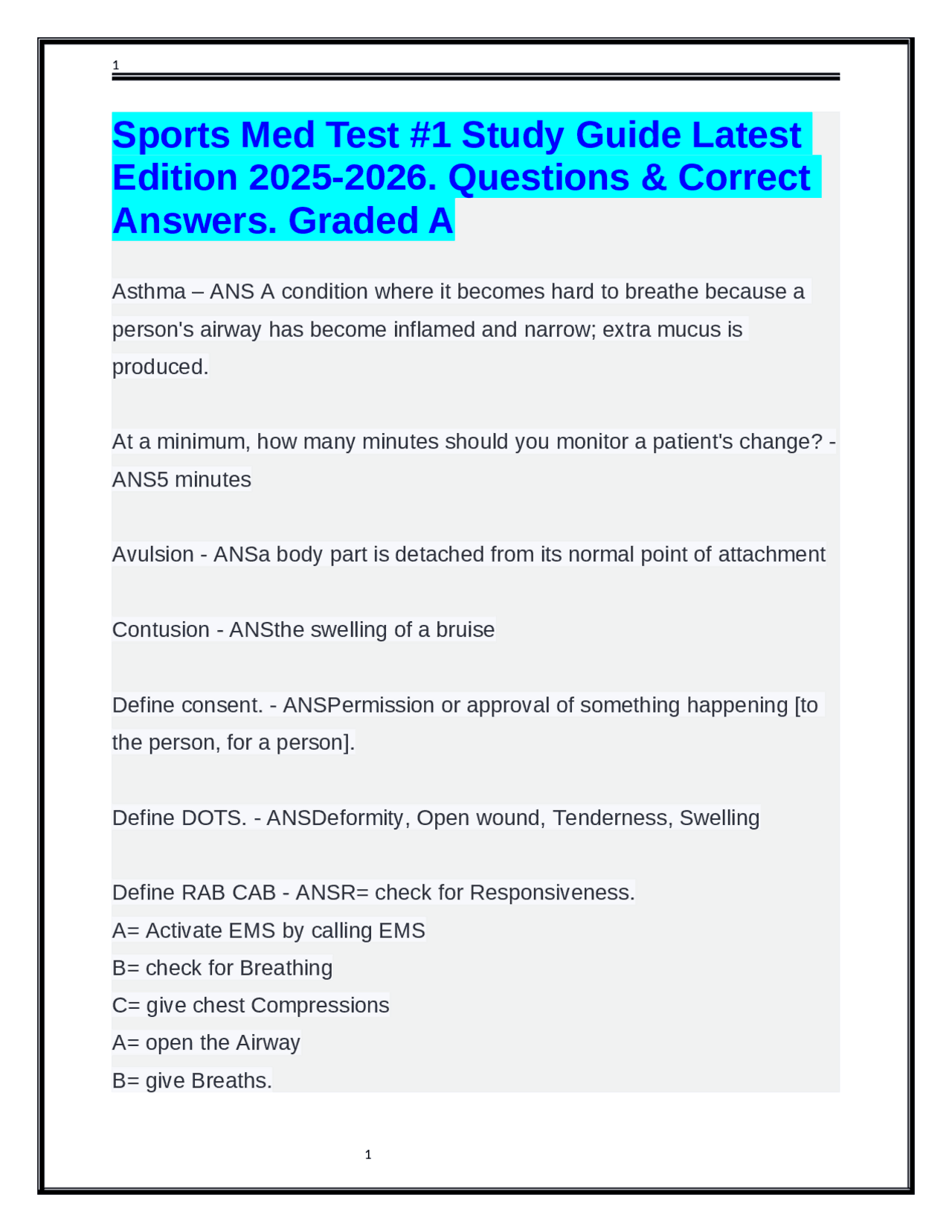 First Aid and Emergency Medical Guide | Study Guides, Projects ...
