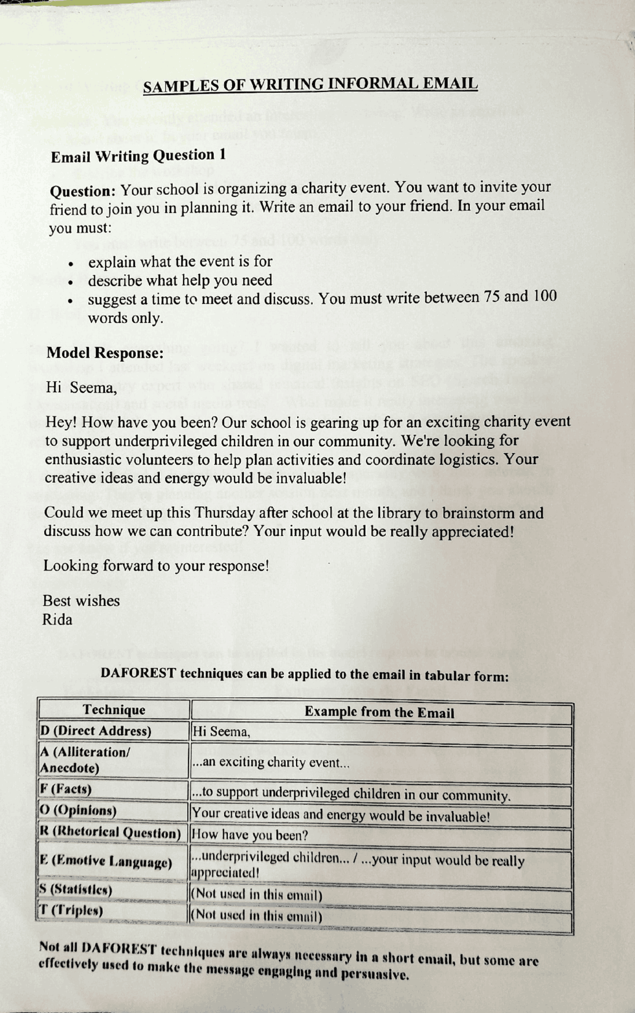 Informal email writing examples - 6fb0ece611a54d743c5208566a8e86d8