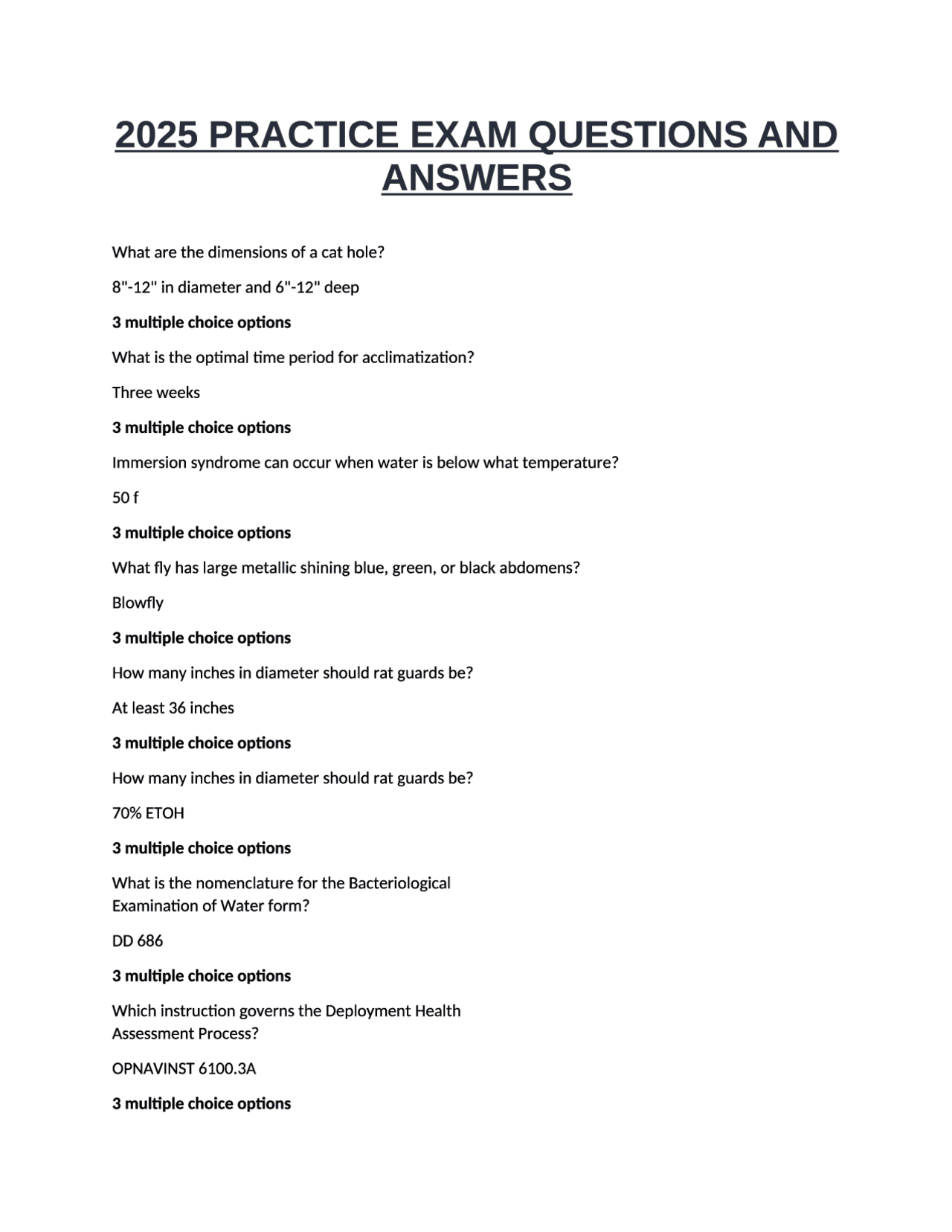 2025 PRACTICE EXAM QUESTIONS AND ANSWERS | Exams Nursing | Docsity