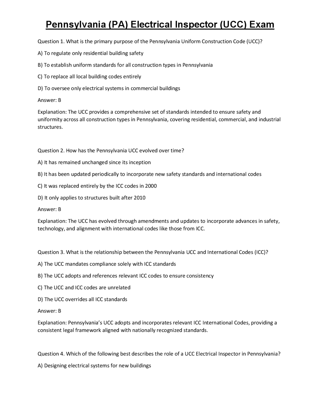 Pa Electrical Examples Pennsylvania (PA) Electrical Inspector (UCC) Exam | Exams Technology ...