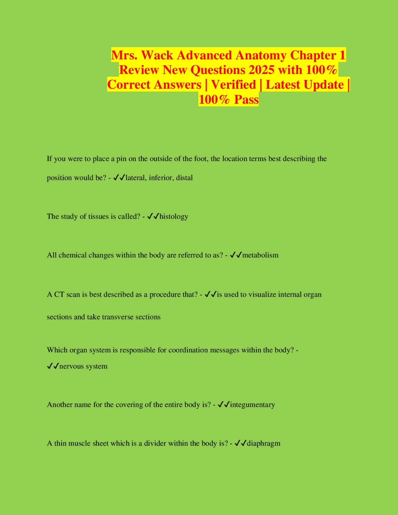 Anatomy Chapter 1 Review Questions: Test Your Knowledge | Exams Anatomy ...