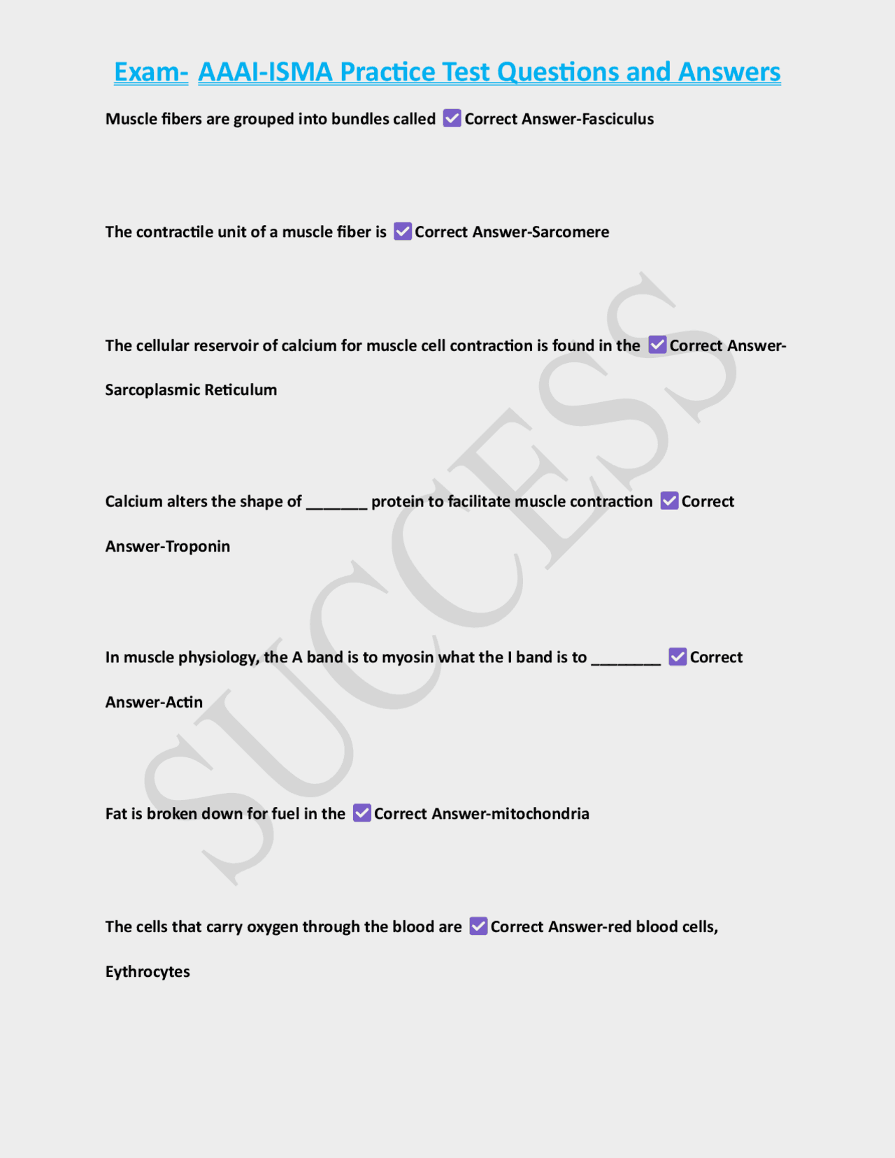 Exam- AAAI-ISMA Practice Test Questions and Answers | Exams Nursing ...