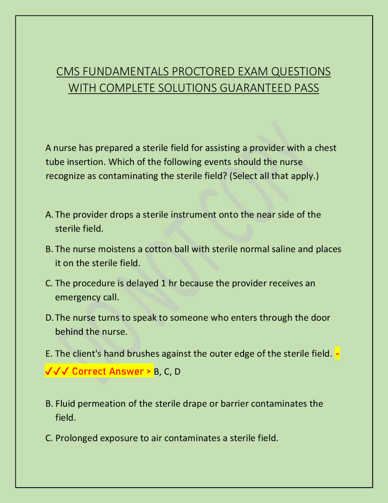 CMS FUNDAMENTALS PROCTORED EXAM QUESTIONS WITH COMPLETE SOLUTIONS GUARANTEED PASS | Exams ...