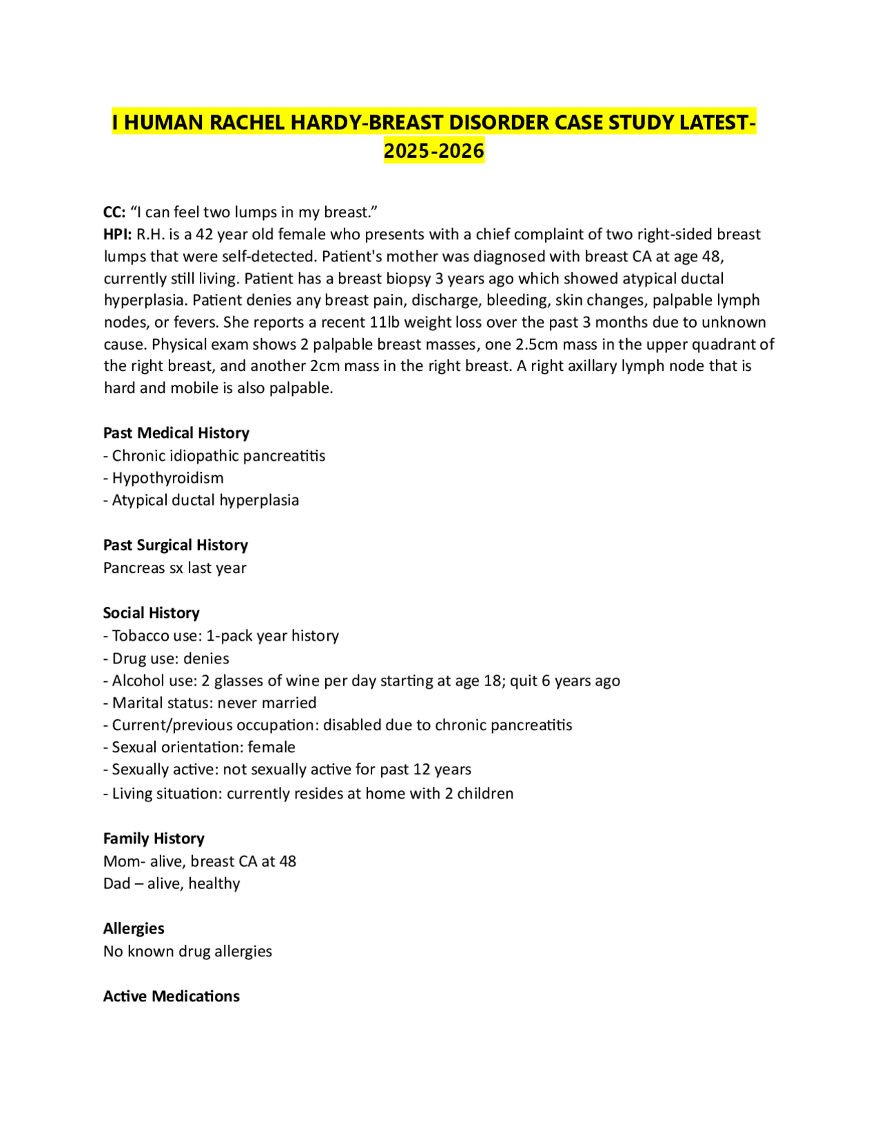 Breast Cancer Case Study: Invasive Ductal Carcinoma | Exams Health ...