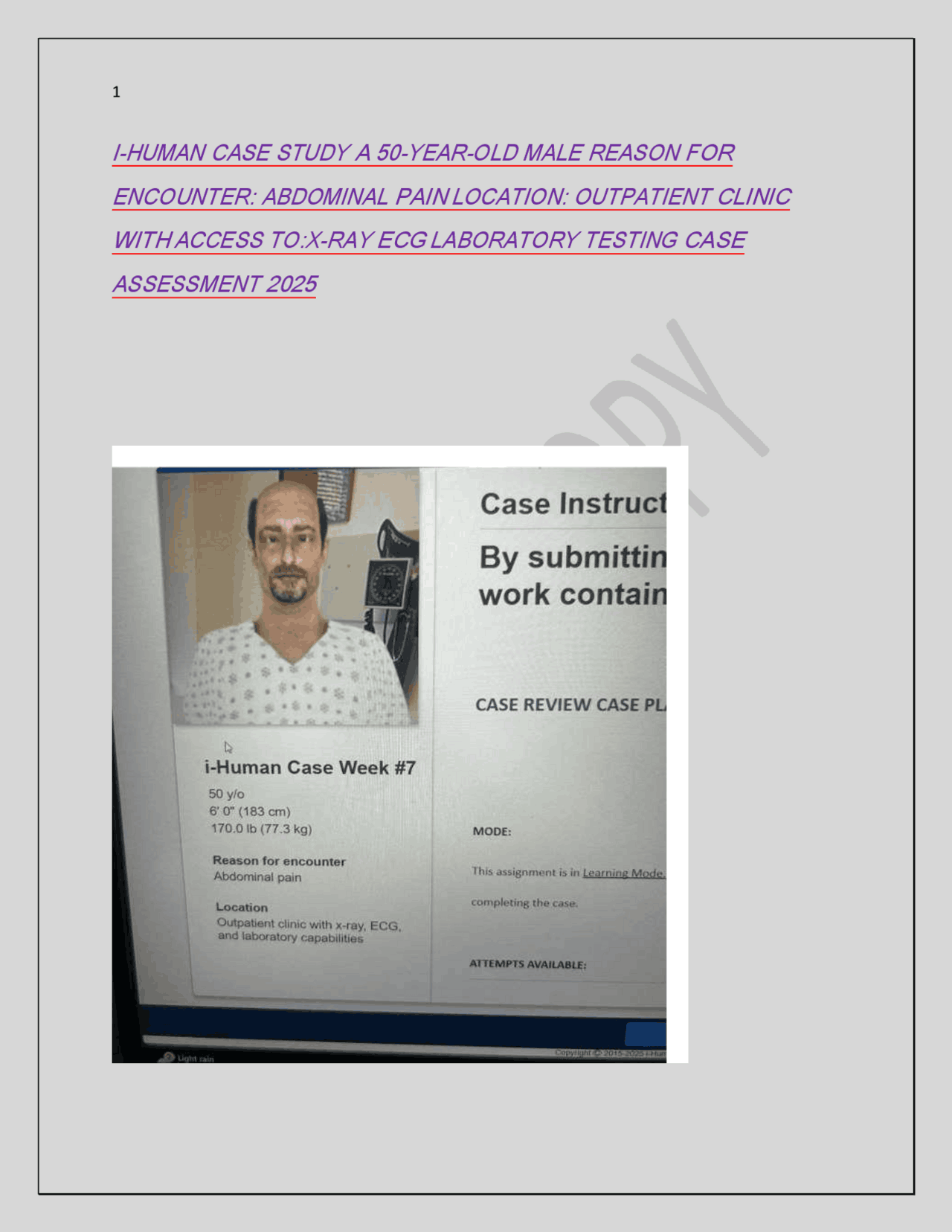 Abdominal Pain Case Study: Diagnosis and Management | Exams Clinical ...