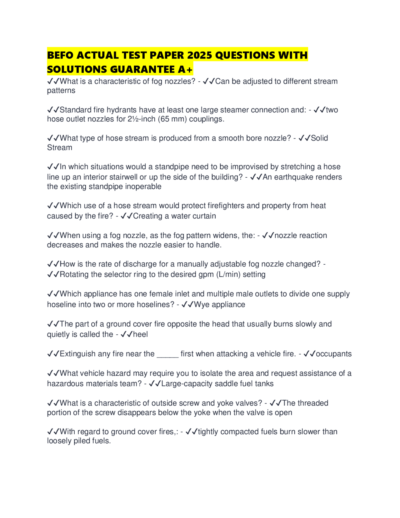 BEFO ACTUAL TEST PAPER 2025 QUESTIONS WITH SOLUTIONS GUARANTEE A+ ...