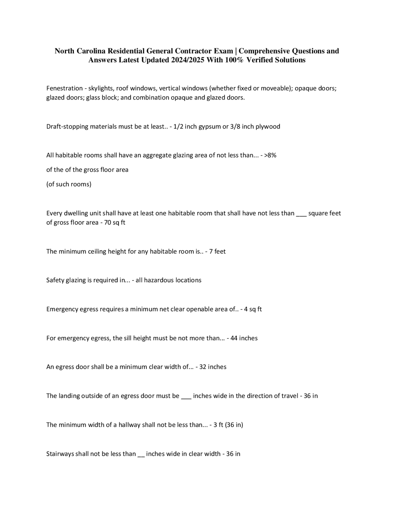 North Carolina Residential General Contractor Exam | Comprehensive ...