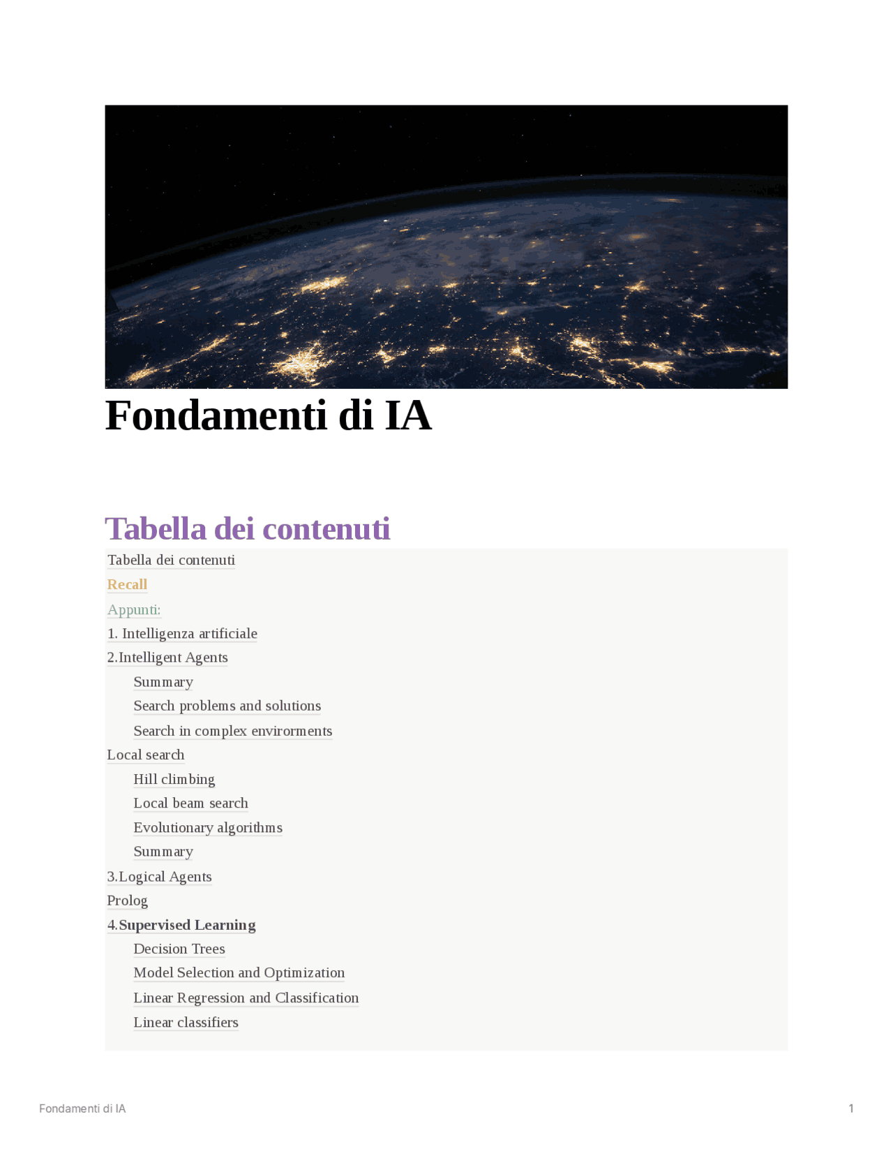 Fondamenti di Intelligenza Artificiale e Machine Learning | Appunti di ...