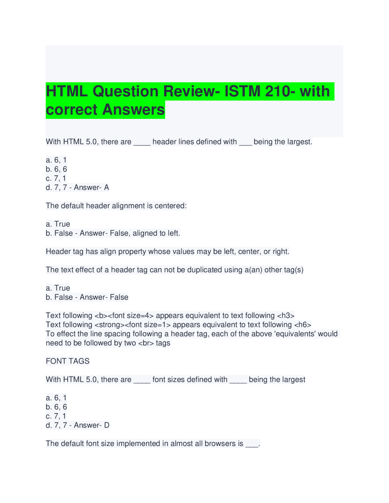 HTML Questions and Answers: A Comprehensive Review for Web Development ...