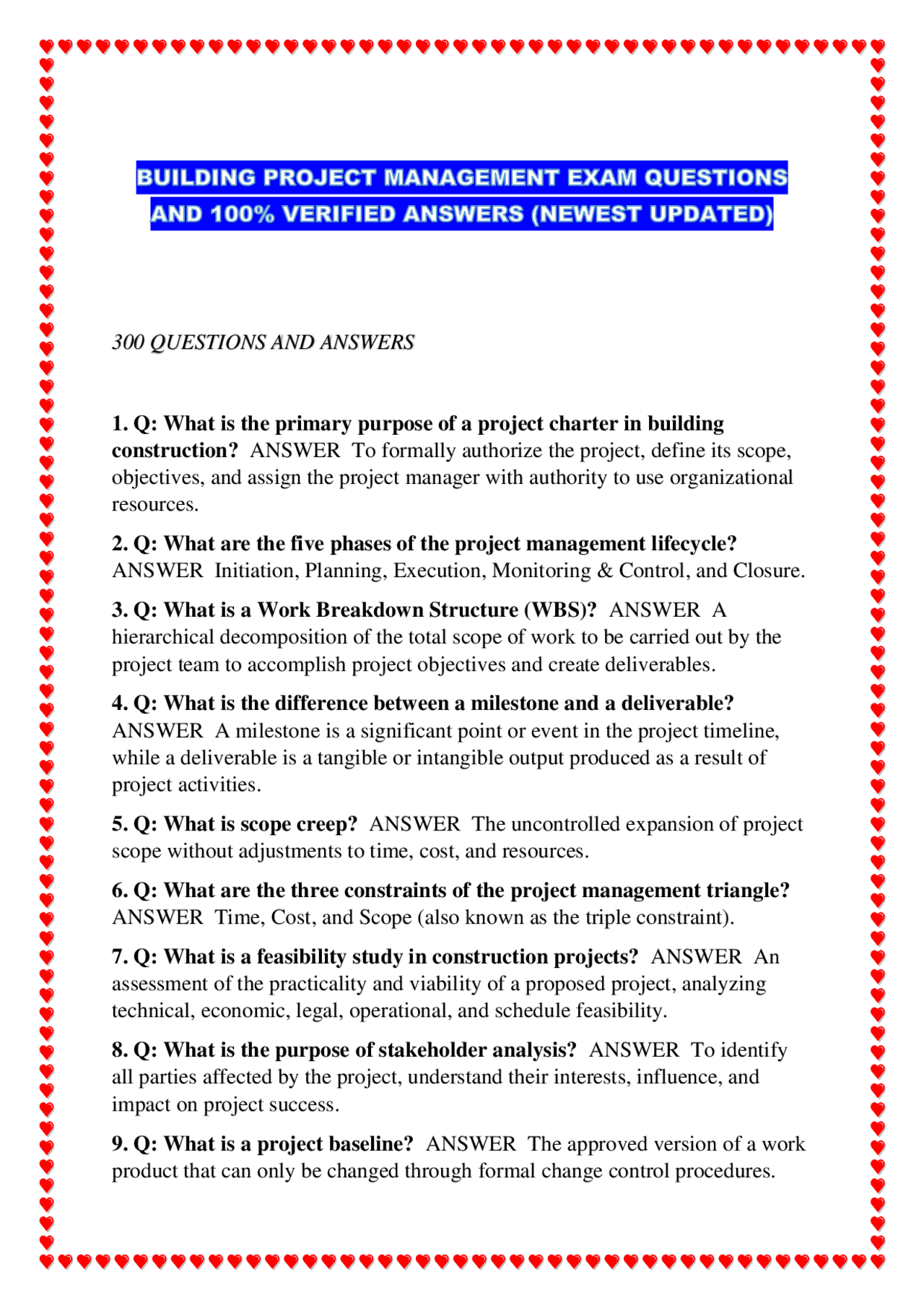 Project Engineer Questions Project Management: 300 Q&A for Construction Projects | Exams ...