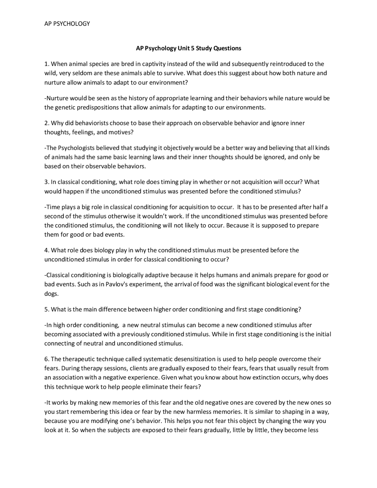 AP Psychology Unit 5 Study Guide – Cognitive Psychology (Practice ...