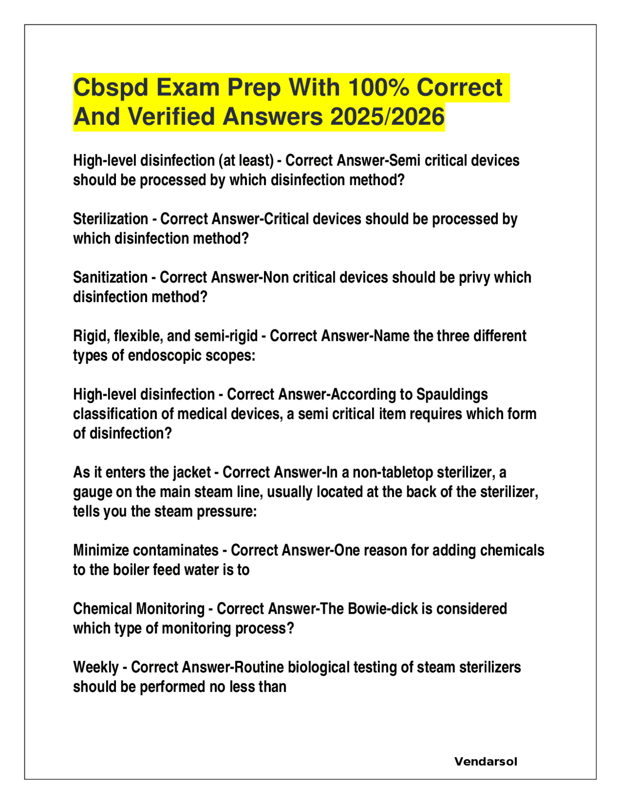 Cbspd Exam Prep With 100% Correct And Verified Answers 2025/2026 ...