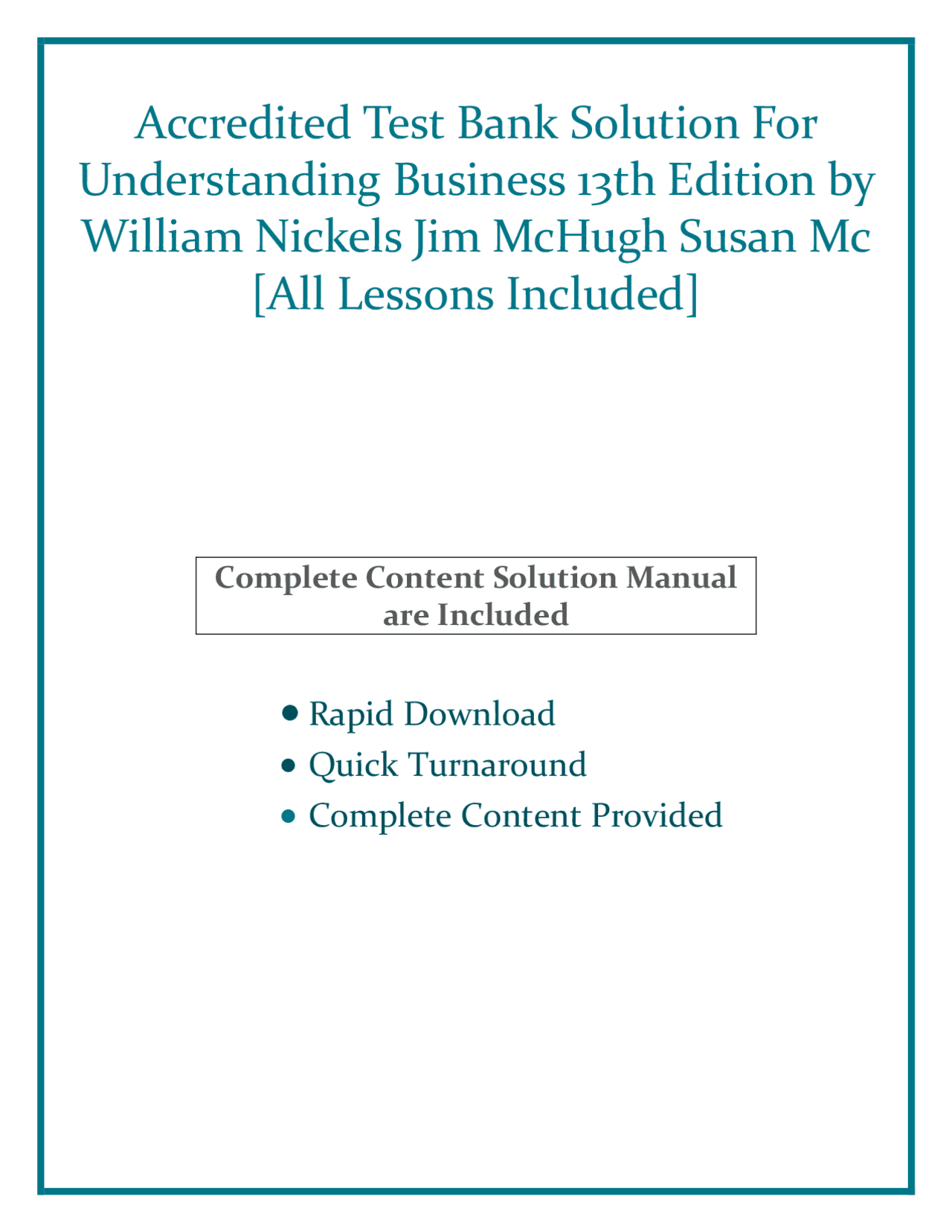 Accredited Test Bank Solution For Understanding Business 13th Edition ...