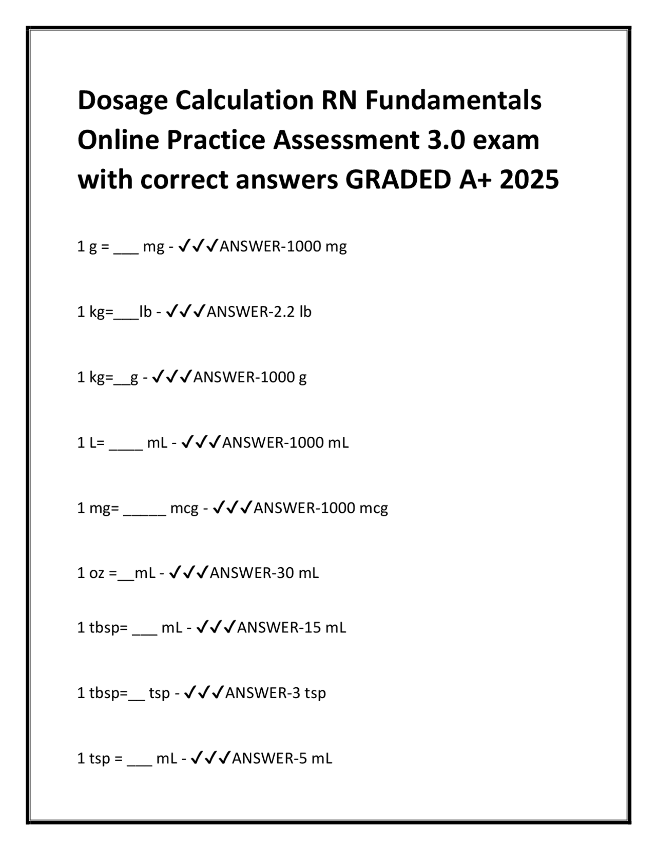 Dosage Calculation Practice Questions for Nurses: RN Fundamentals ...