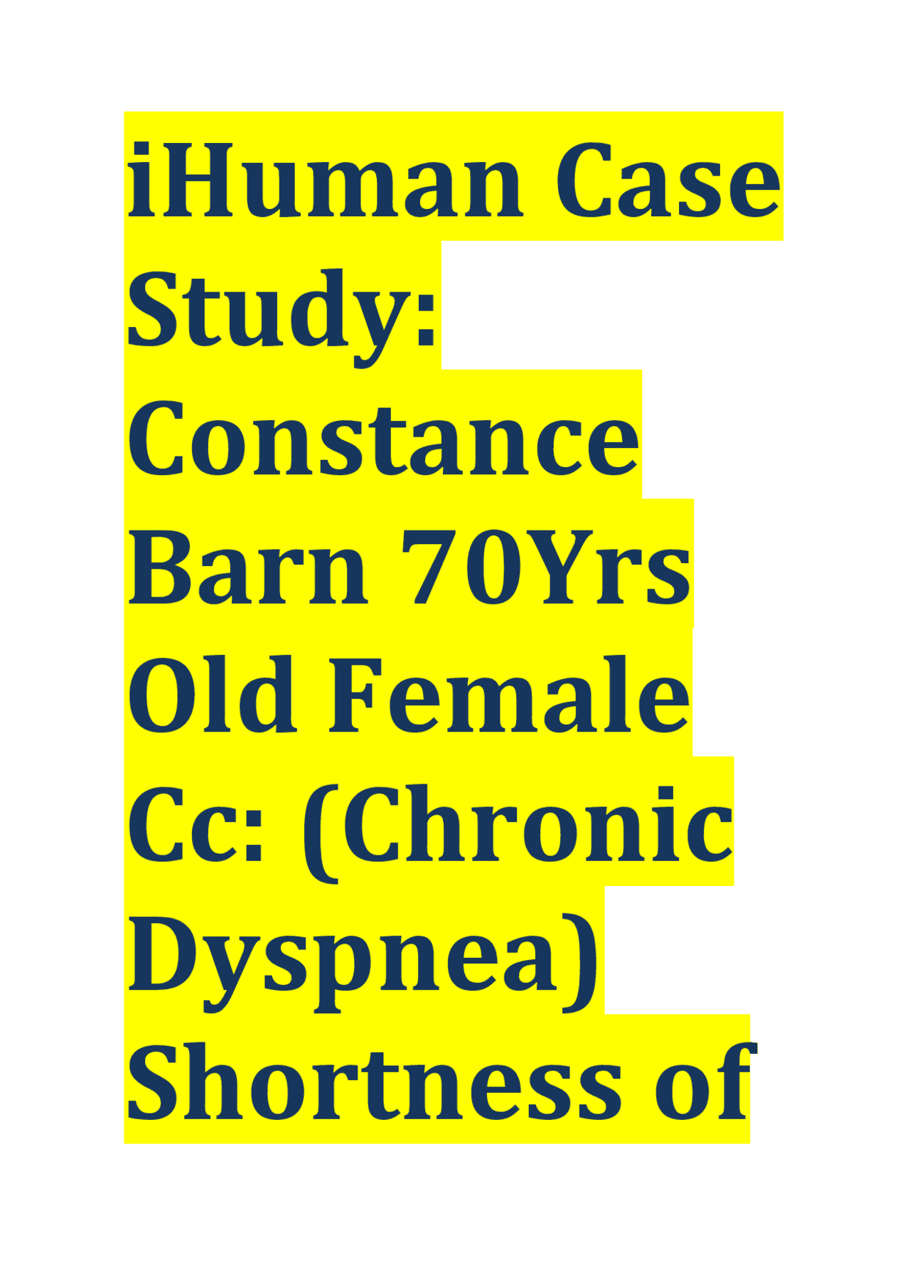 Case Study: Chronic Dyspnea and Aortic Stenosis in a 70-Year-Old Female ...