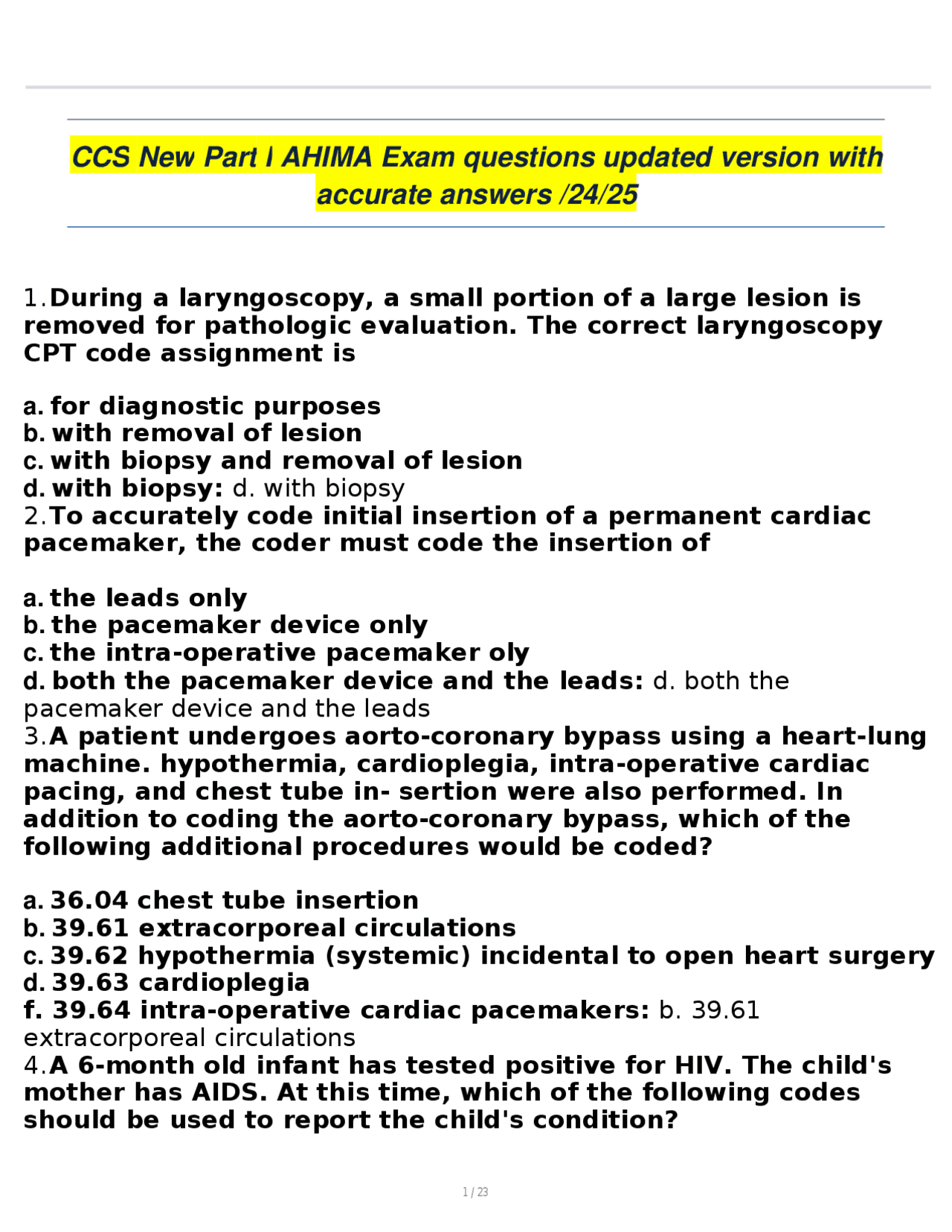 AHIMA CCS Exam Practice Questions: Medical Coding Scenarios | Exams ...
