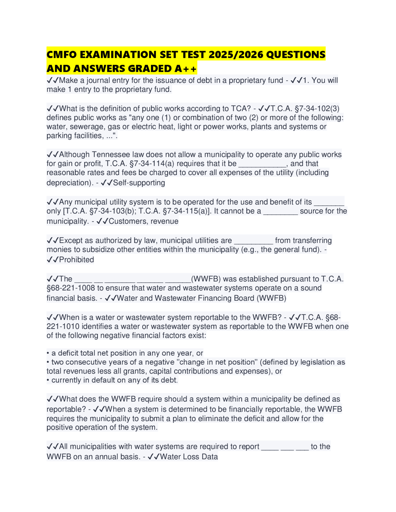CMFO EXAMINATION SET TEST 2025/2026 QUESTIONS AND ANSWERS GRADED A++ ...