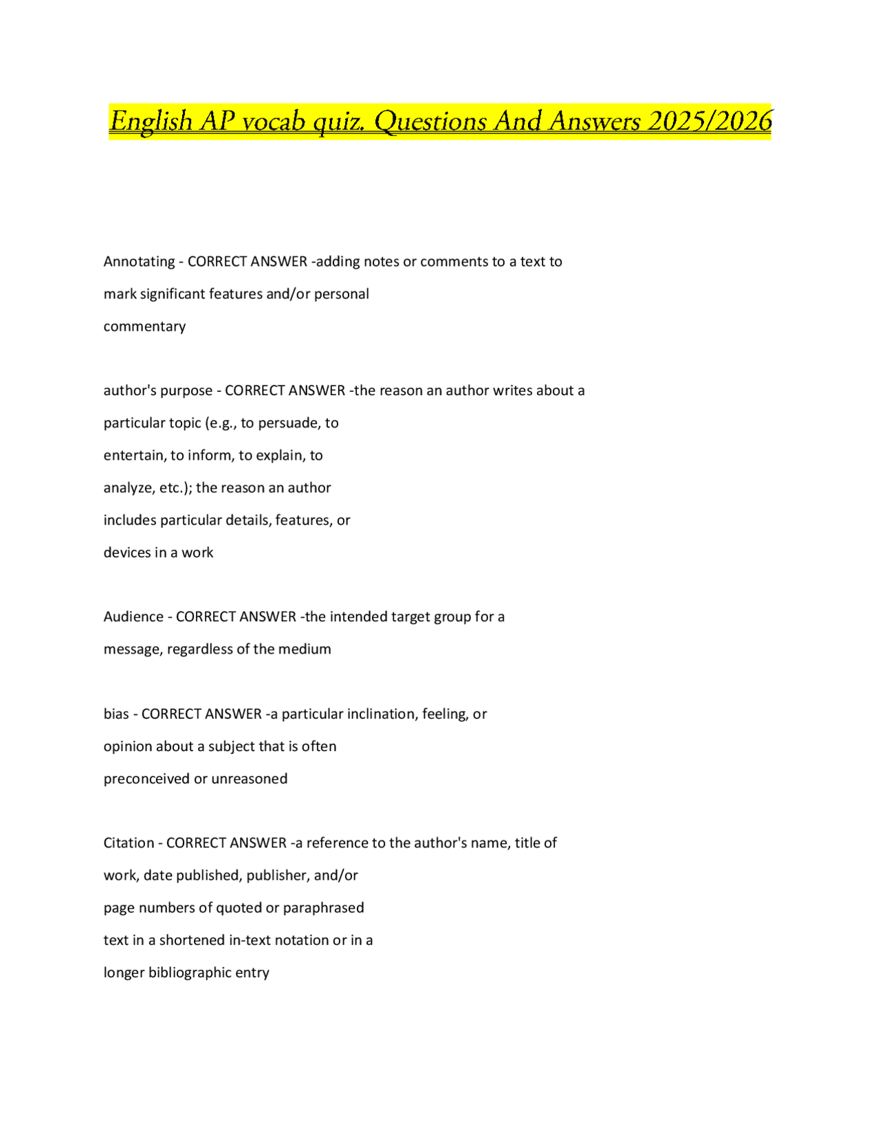 Analysis Definition Reading Key Reading and Analytical Terms: Definitions and Explanations | Exams ...