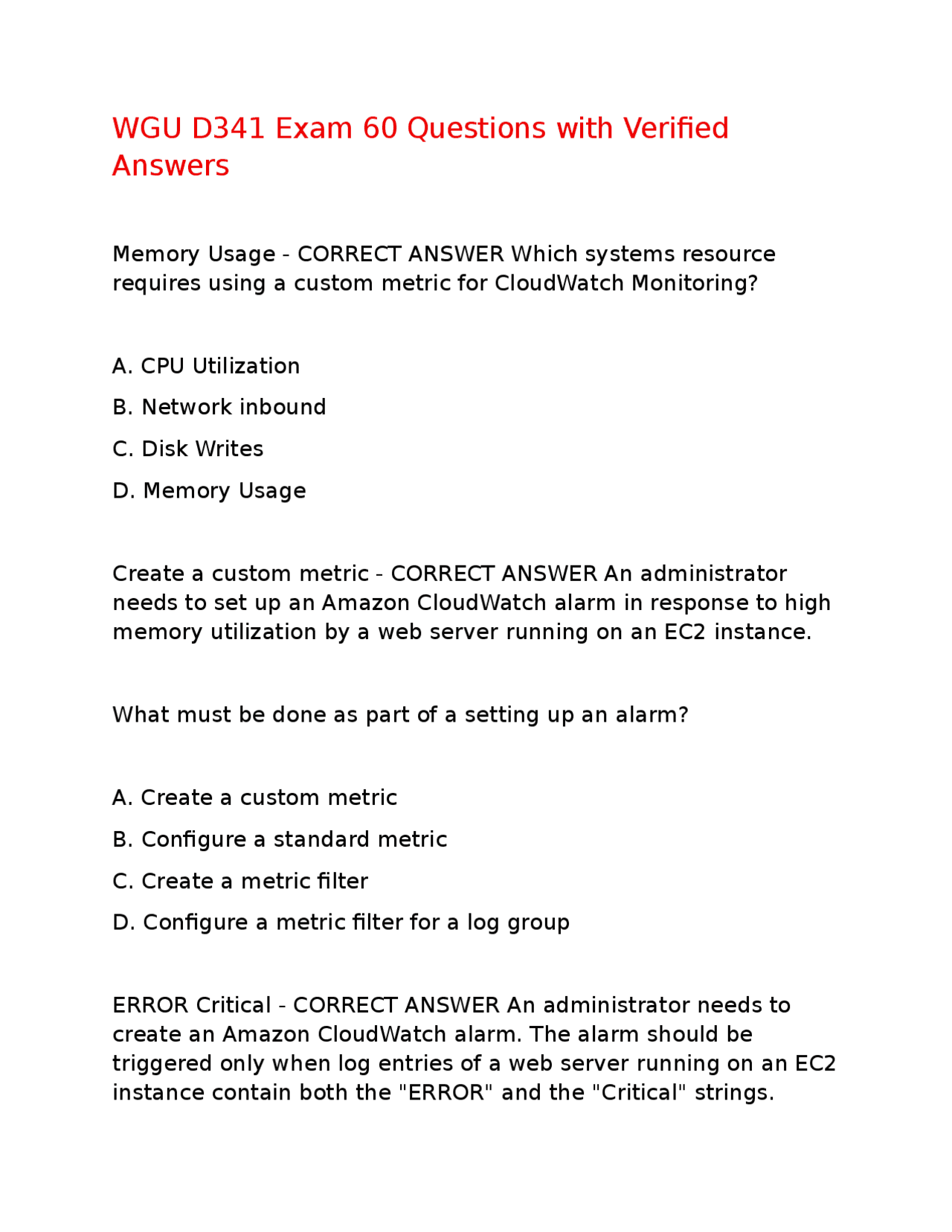 Cloud Computing Exam: 60 Practice Questions with Verified Answers ...