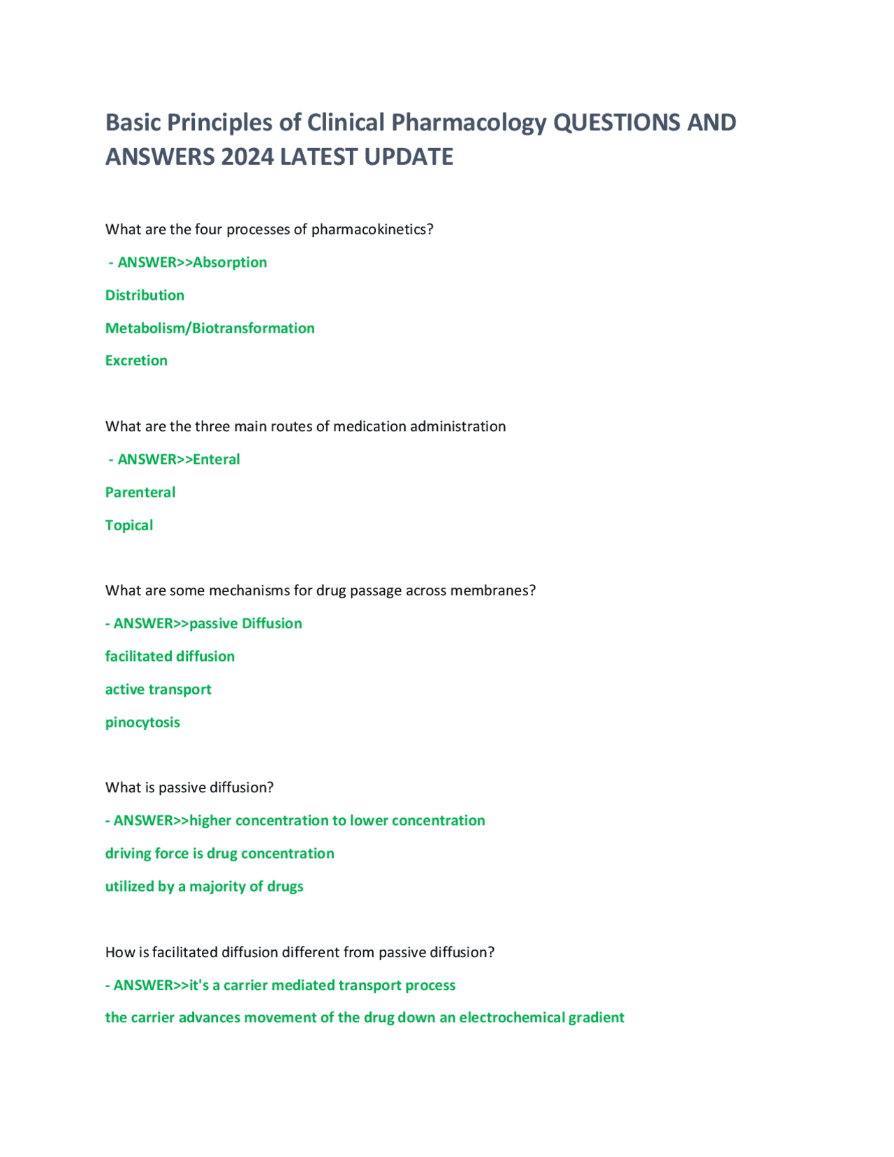 Clinical Pharmacology: Essential Questions and Answers for Medical Students | Exams Pharmacology ...