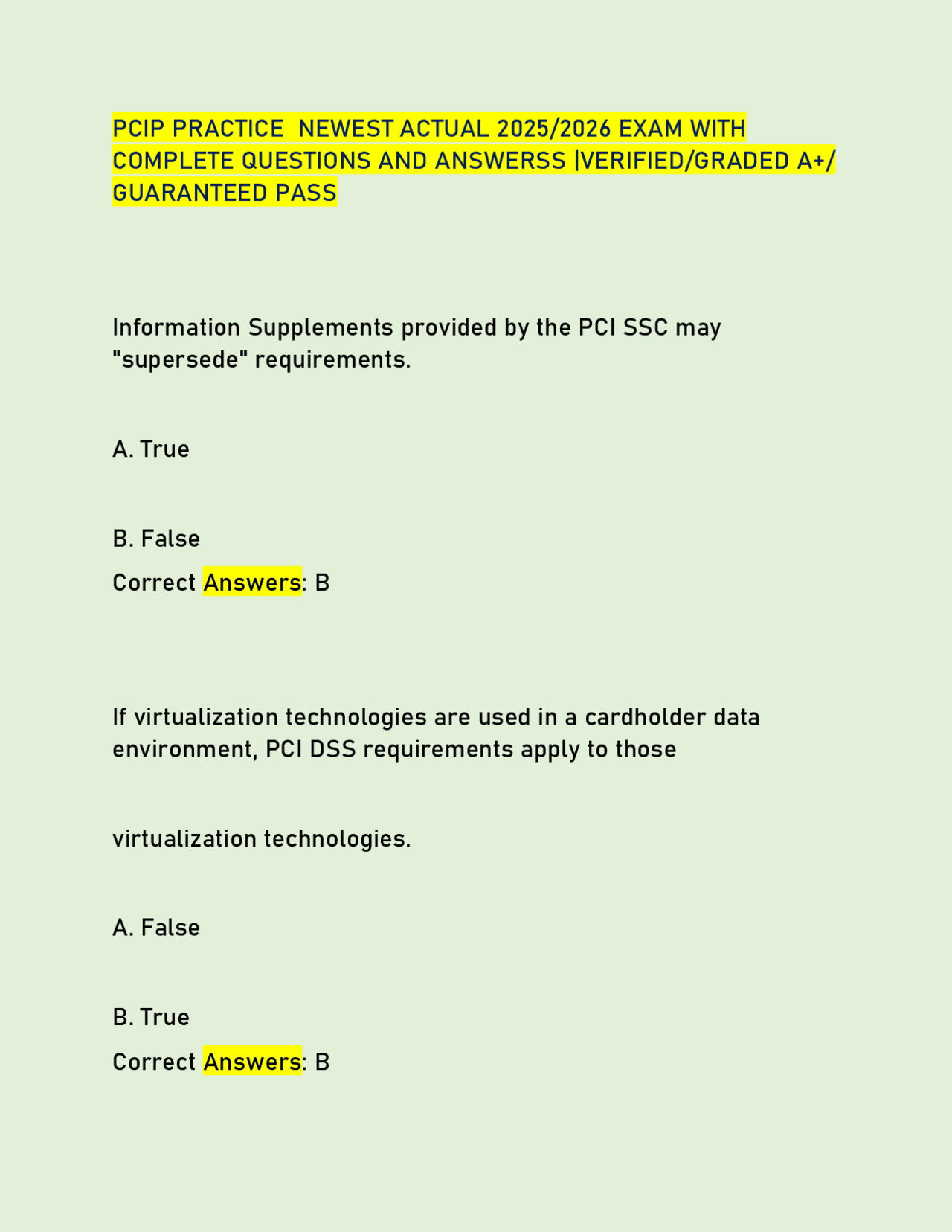 Pcip Product PCIP Exam Practice Questions 2025/2026: Verified A+ Guaranteed Pass ...