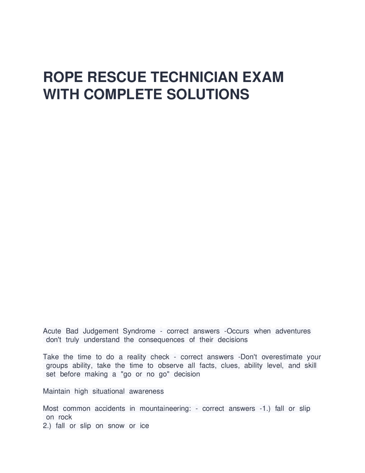 Job Application Rope Question Rope Rescue Technician Exam: Techniques and Solutions | Exams Advanced ...