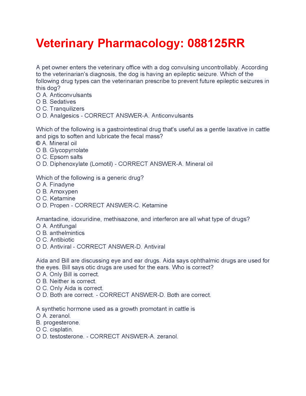 Veterinary Rx Labels Sample Questions Veterinary Pharmacology Practice Questions | Exams Advanced Education ...