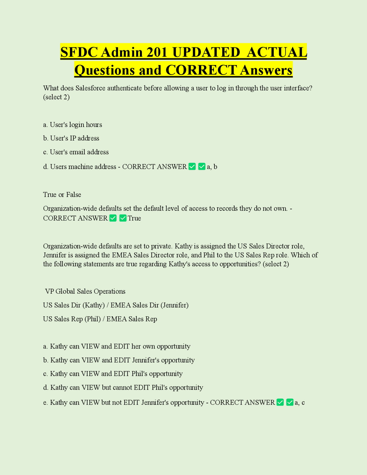 Salesforce Admin Certification Practice Questions and Answers | Exams ...