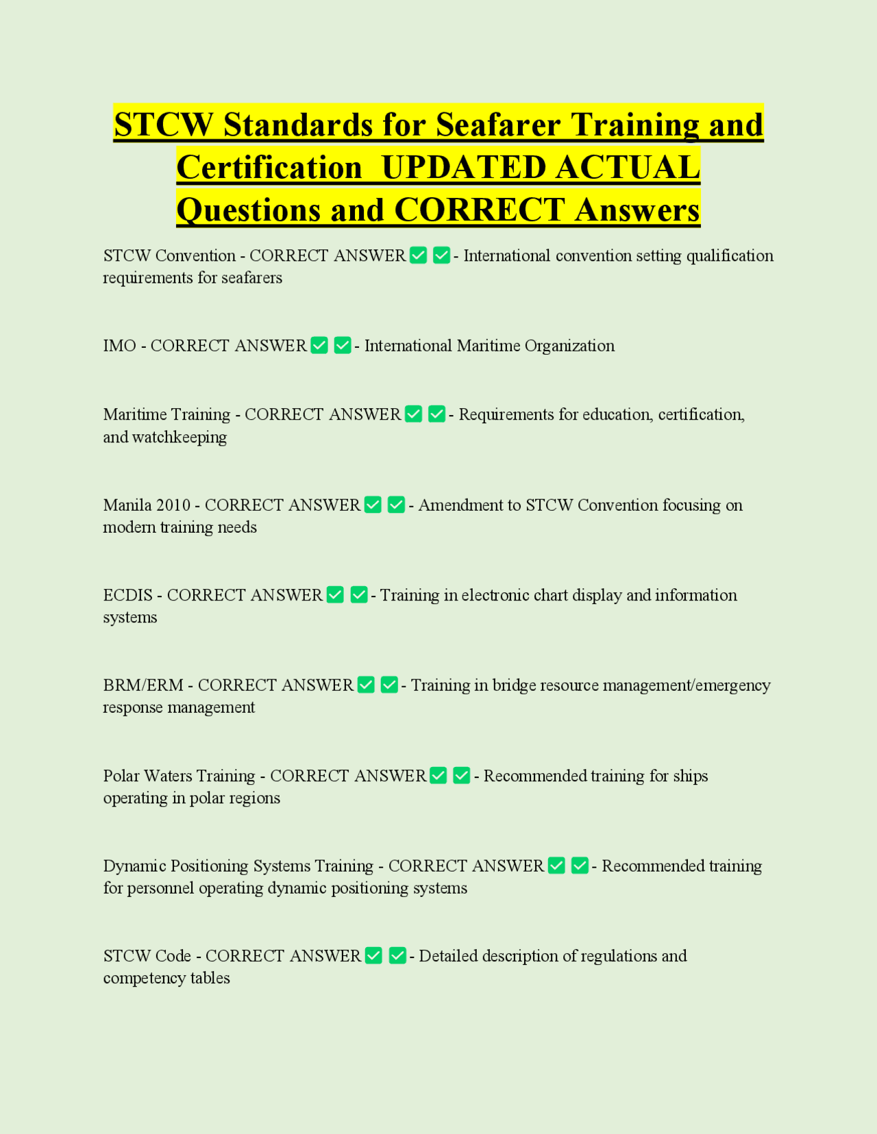 Stcw Chapter 8 STCW Standards: Seafarer Training and Certification Q&A | Exams ...